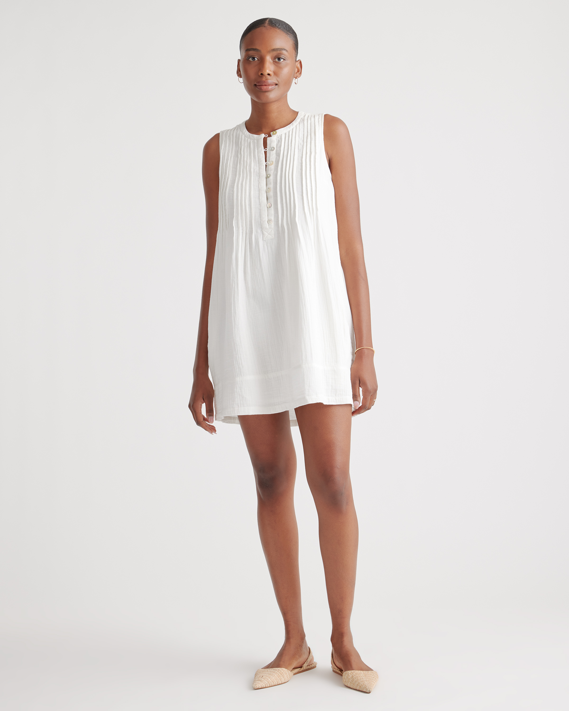 100% Organic Cotton Gauze Sleeveless Swing Dress — Image 40