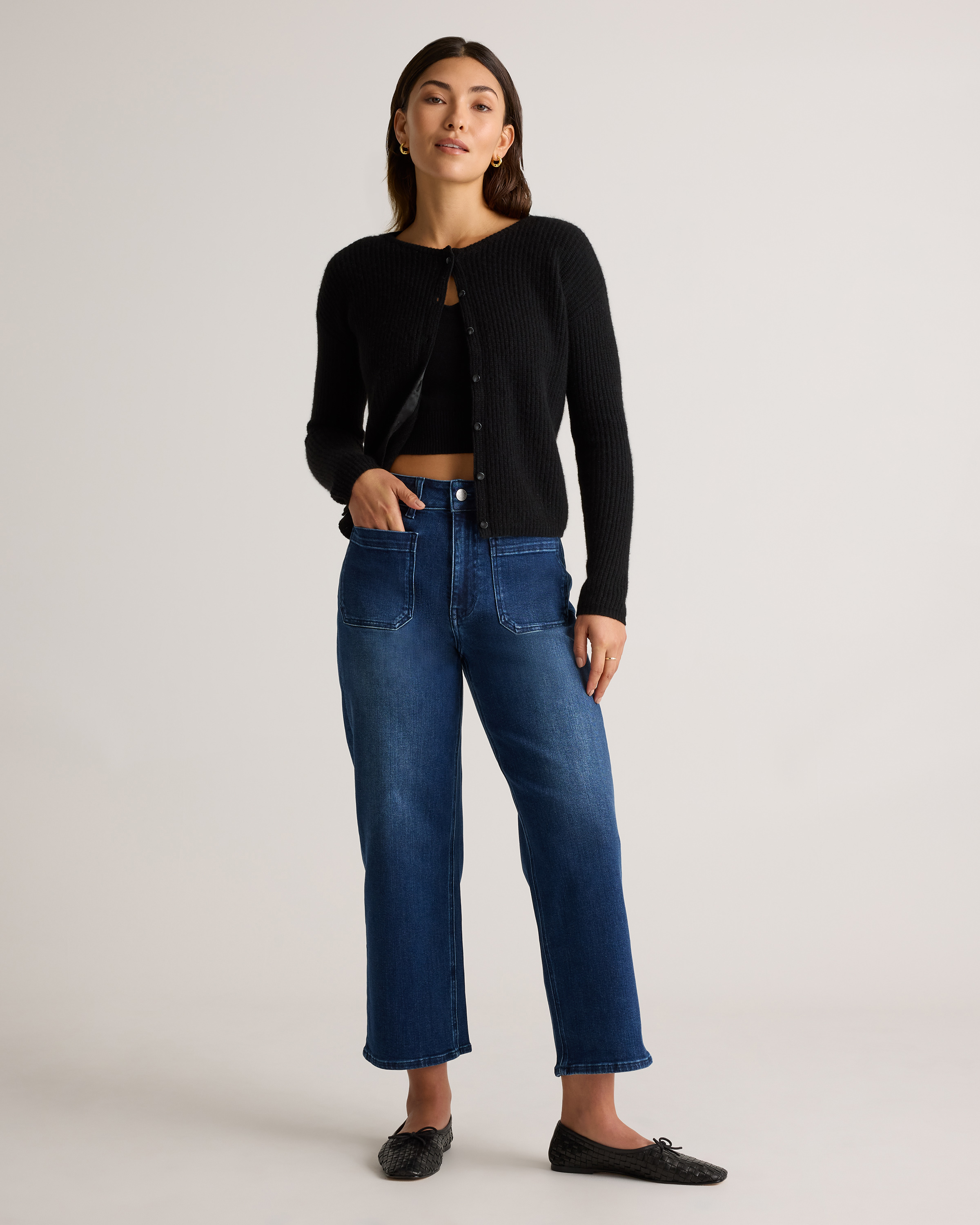 Bella Stretch Patch Pocket Wide Leg Jeans — Image 21