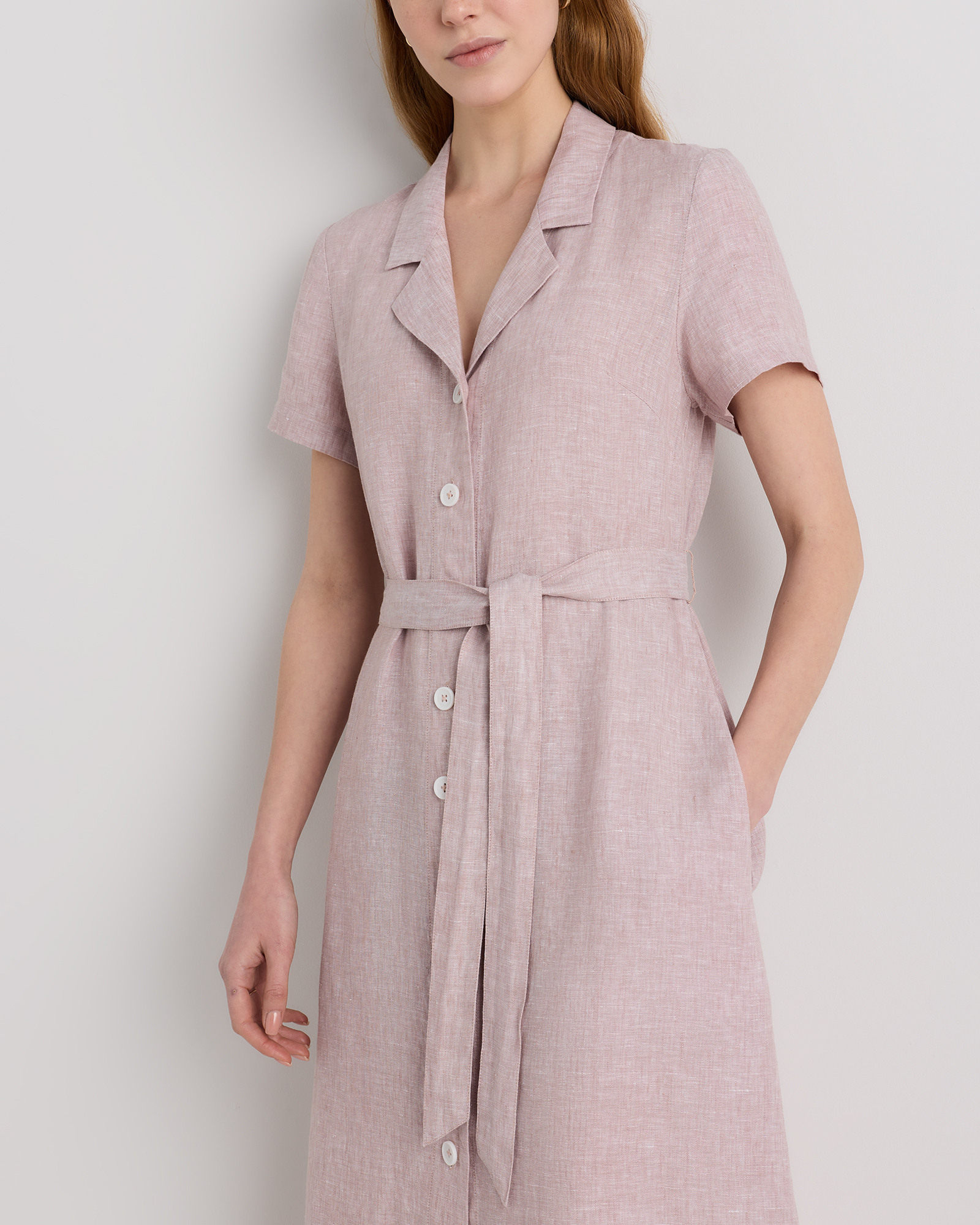 100% European Linen Button Front Dress — Image 56