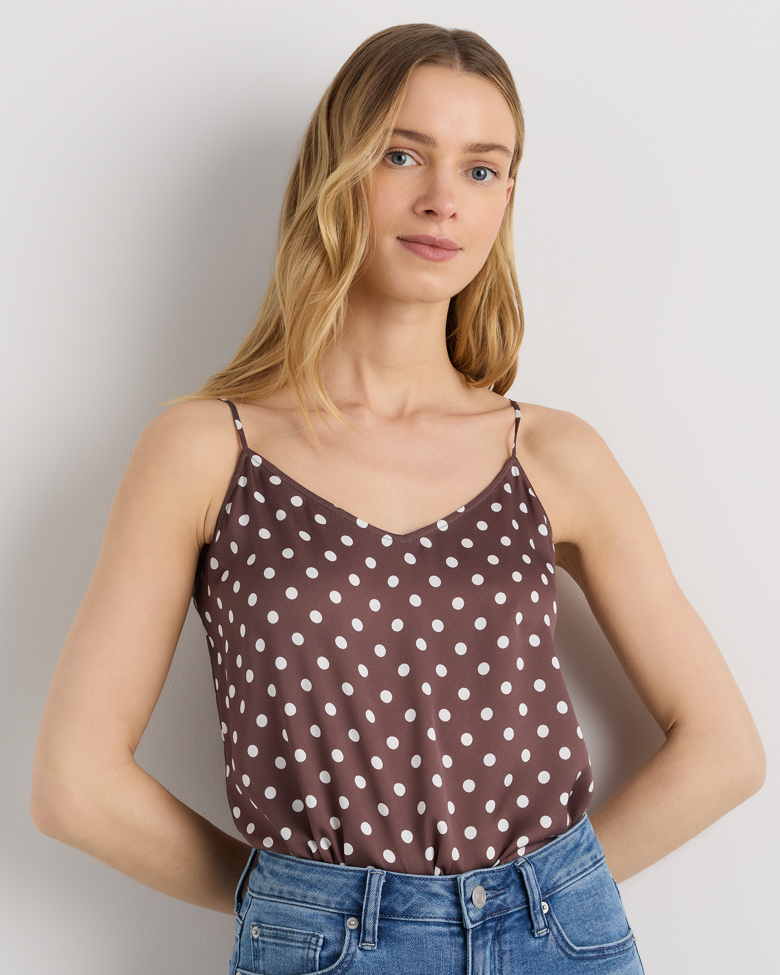 Washable Stretch Silk V-Neck Cami — Image 28