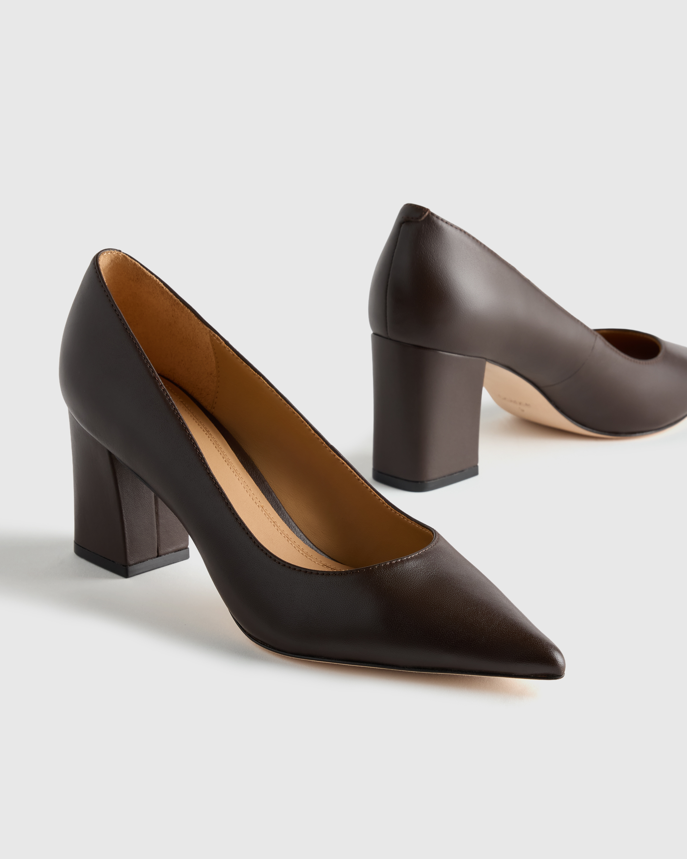 Italian Leather 65mm Block Heel Pump — Image 3