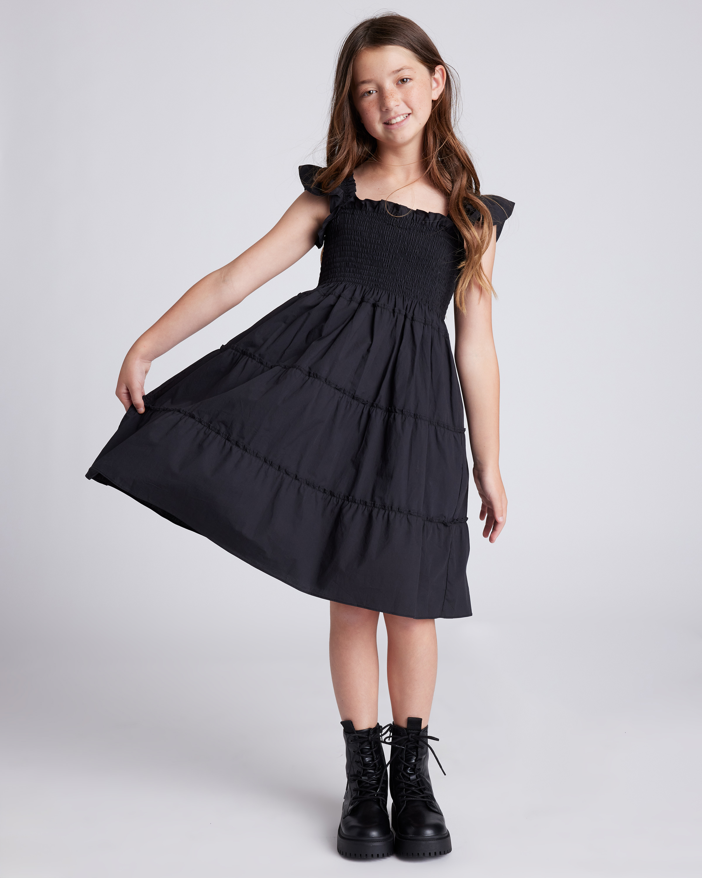 100% Organic Cotton Poplin Smocked Dress — Image 13