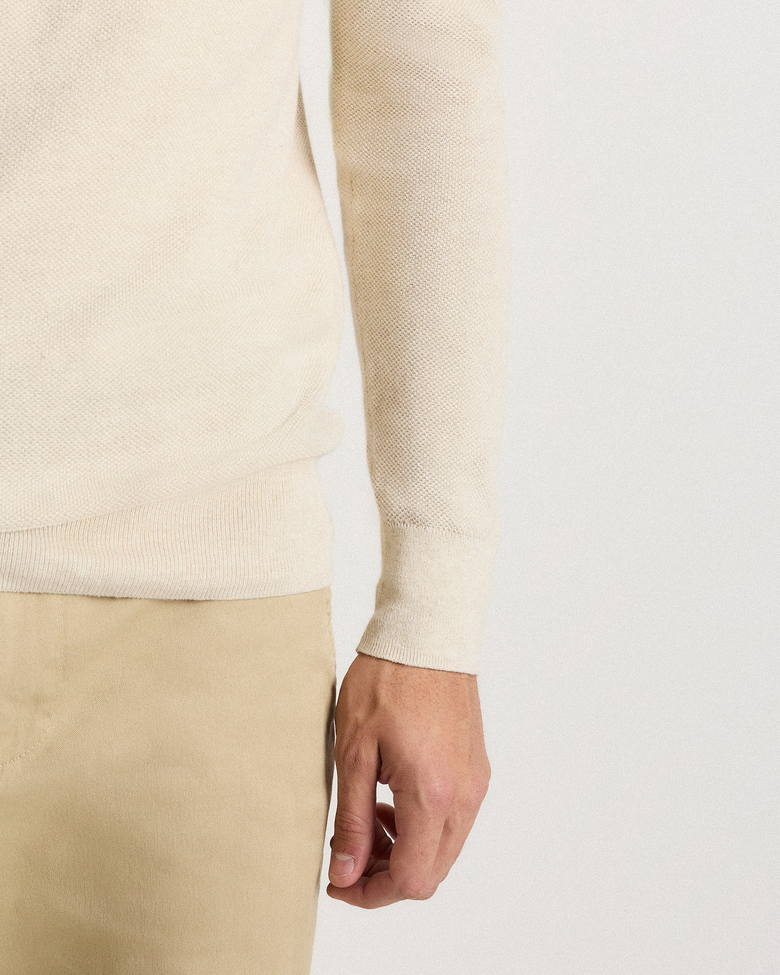 100% Organic Cotton Pique Crewneck Sweater — Image 5