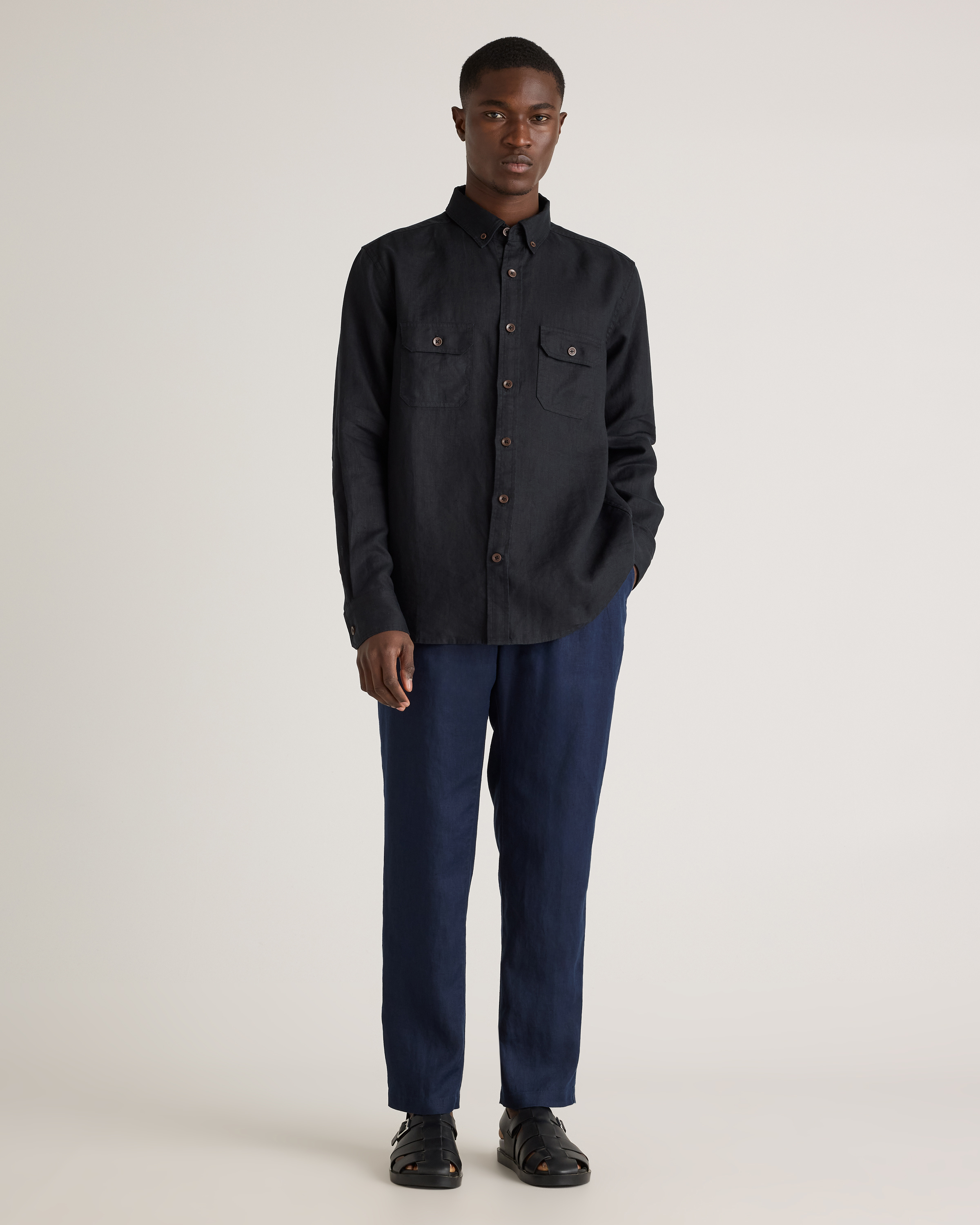 100% European Linen Drawstring Beach Pants — Image 17