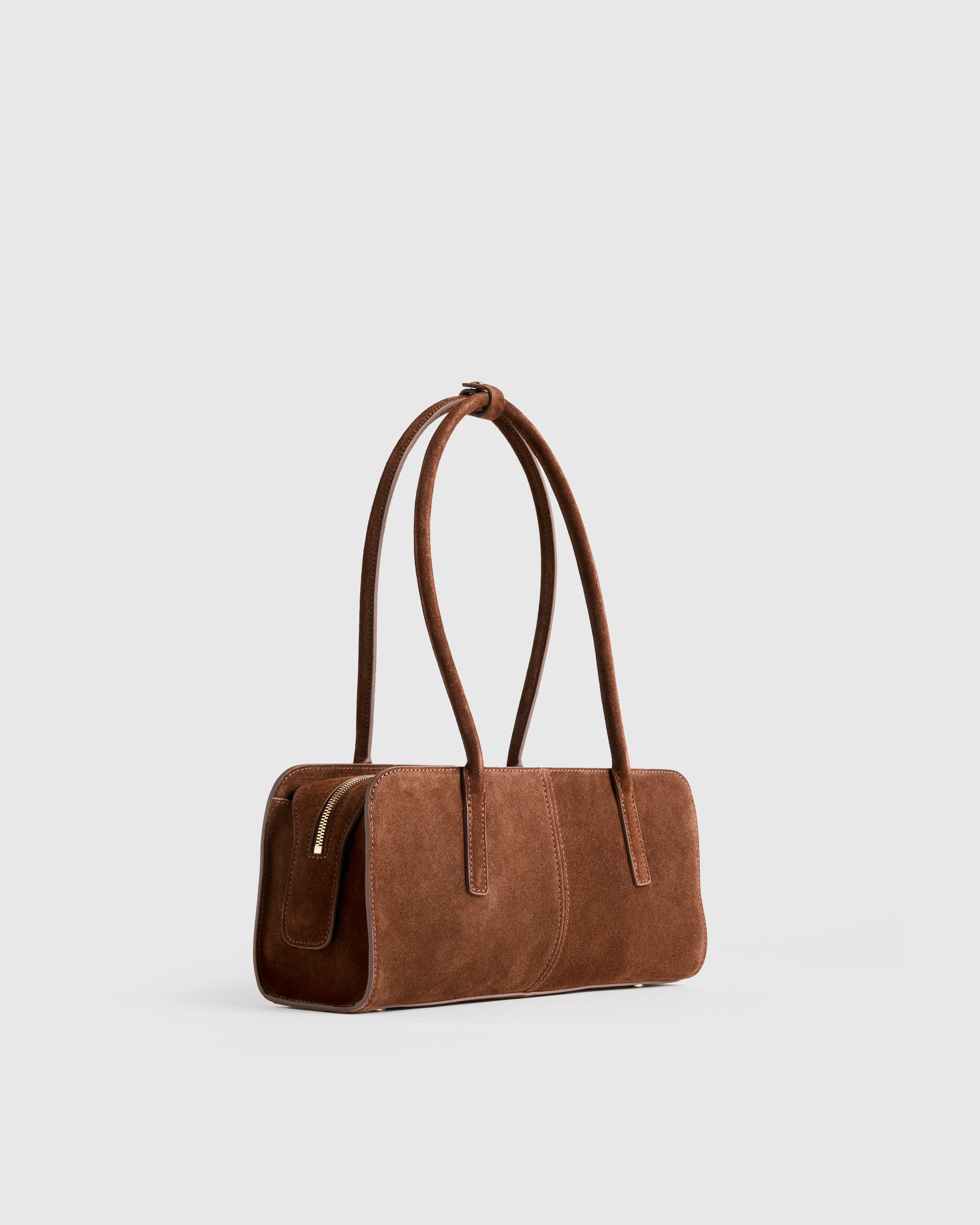 Italian Suede East-West Shoulder Bag — Image 16
