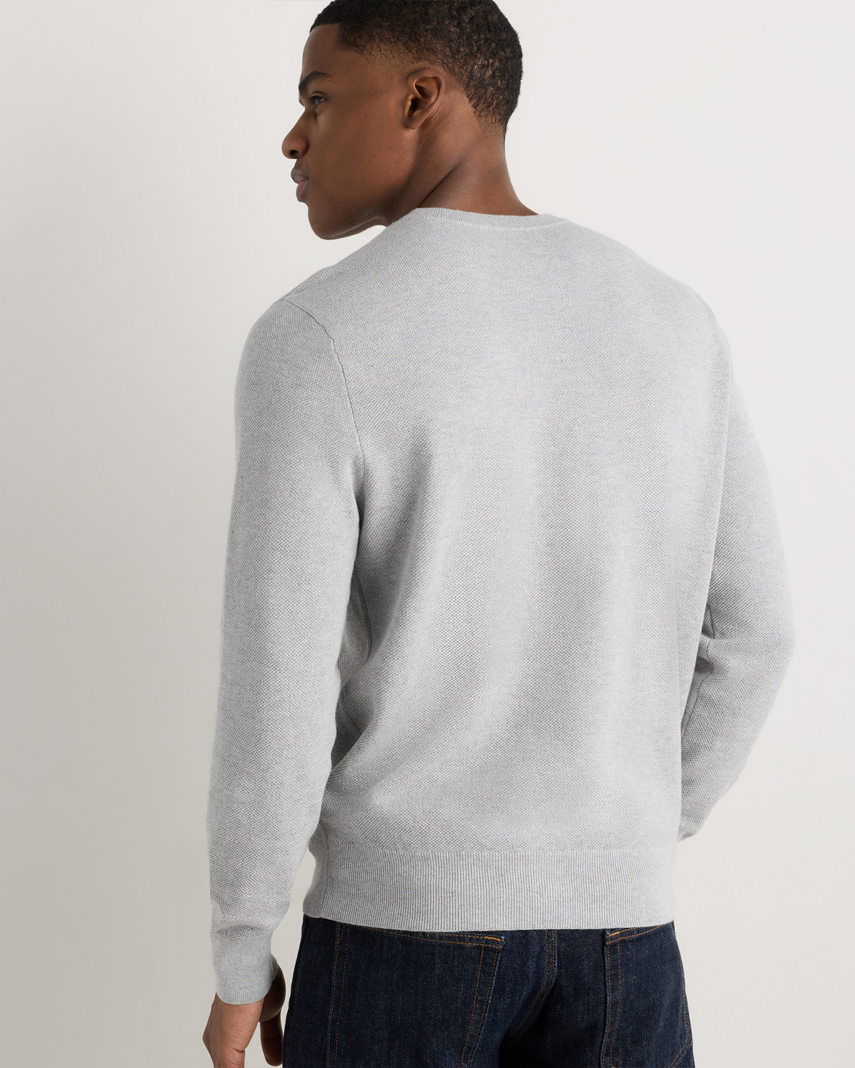 100% Organic Cotton Pique Crewneck Sweater — Image 23