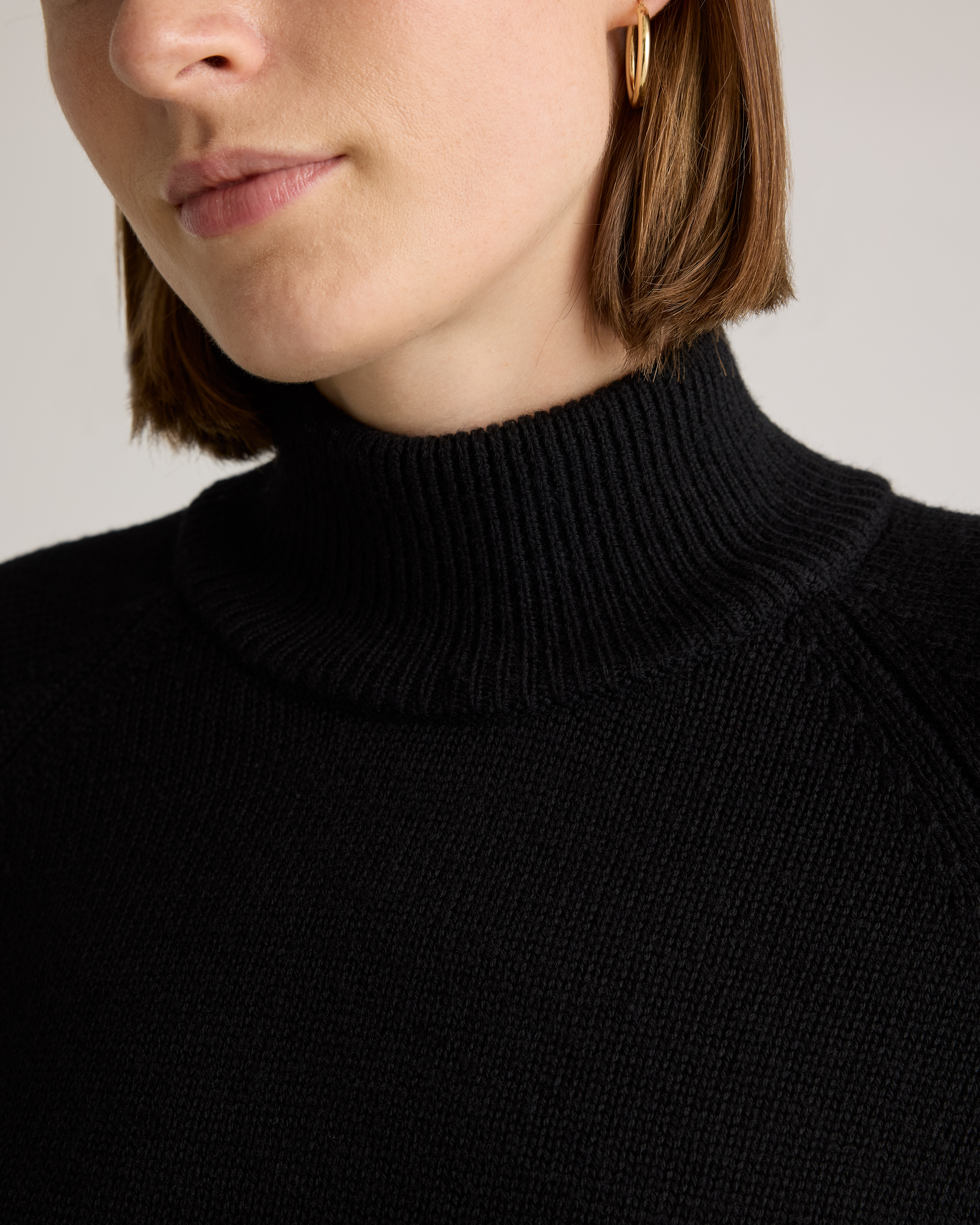 Australian Merino Wool Cropped Mock Neck Sweater — Image 13