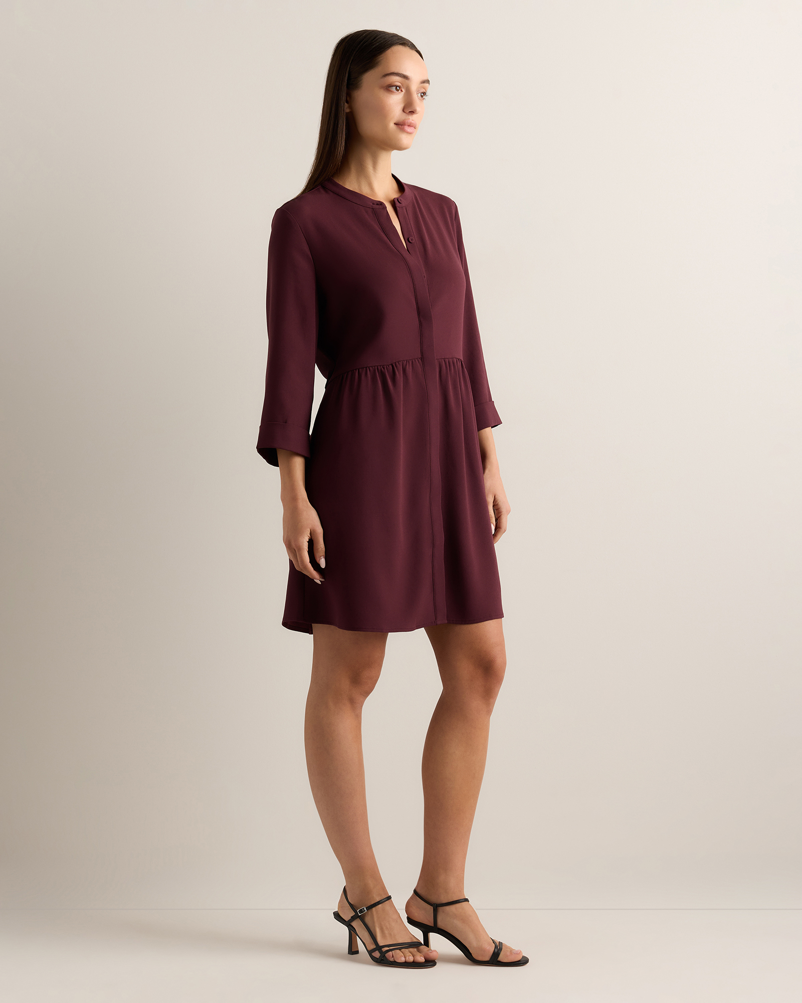 Fluid Crepe Shirt Dress — Image 17
