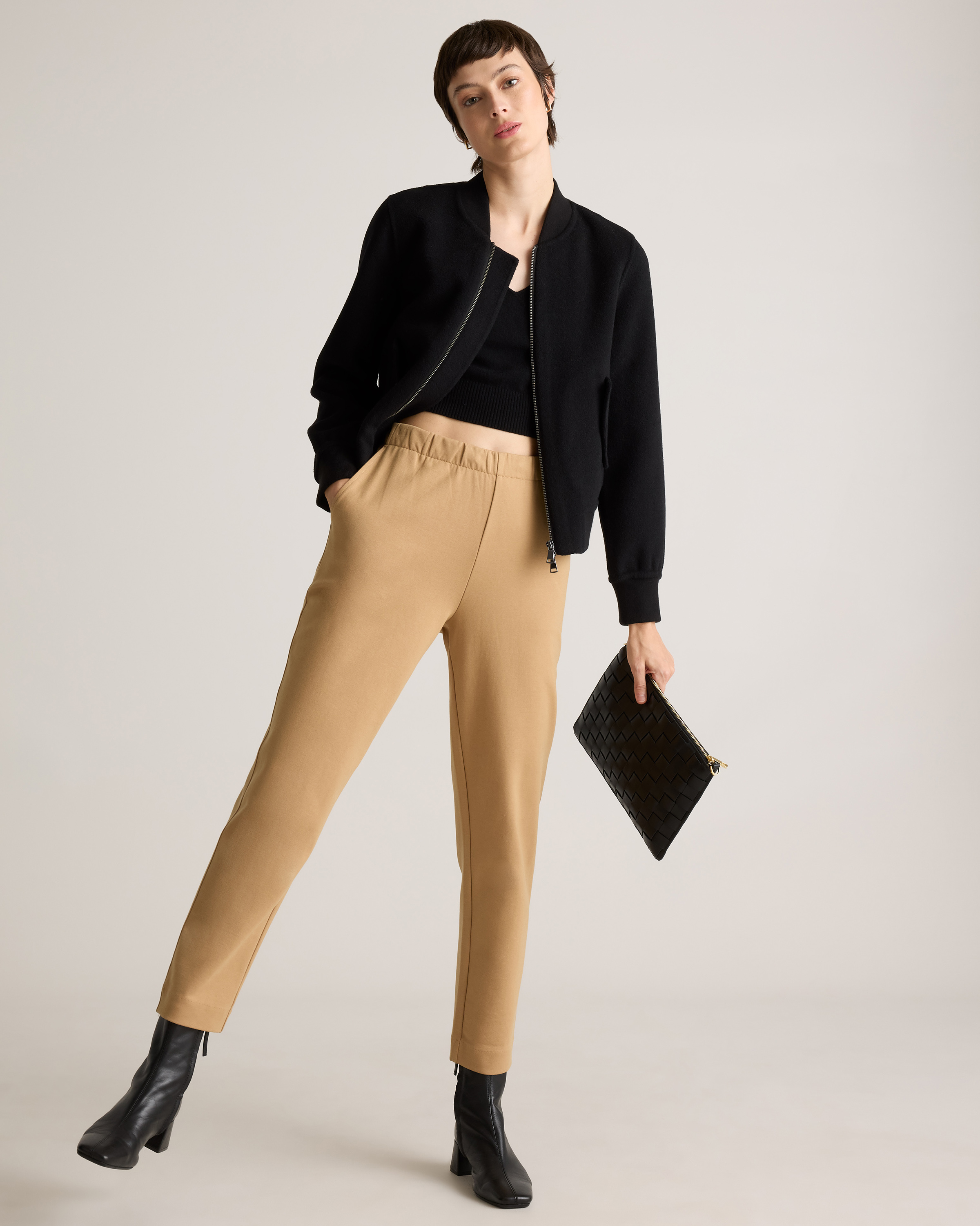 Organic Cotton Double Knit Straight Pants — Image 15