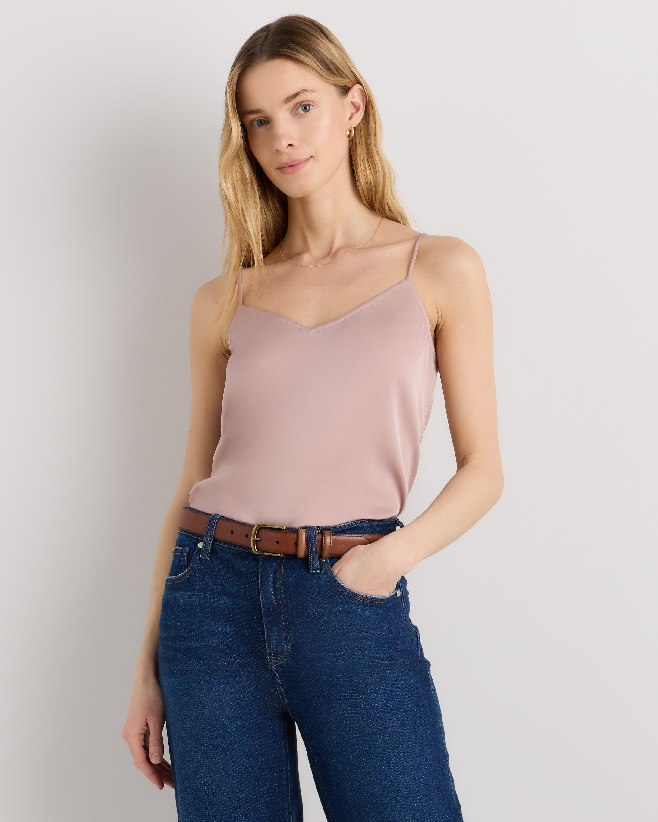 Washable Stretch Silk V-Neck Cami — Image 26