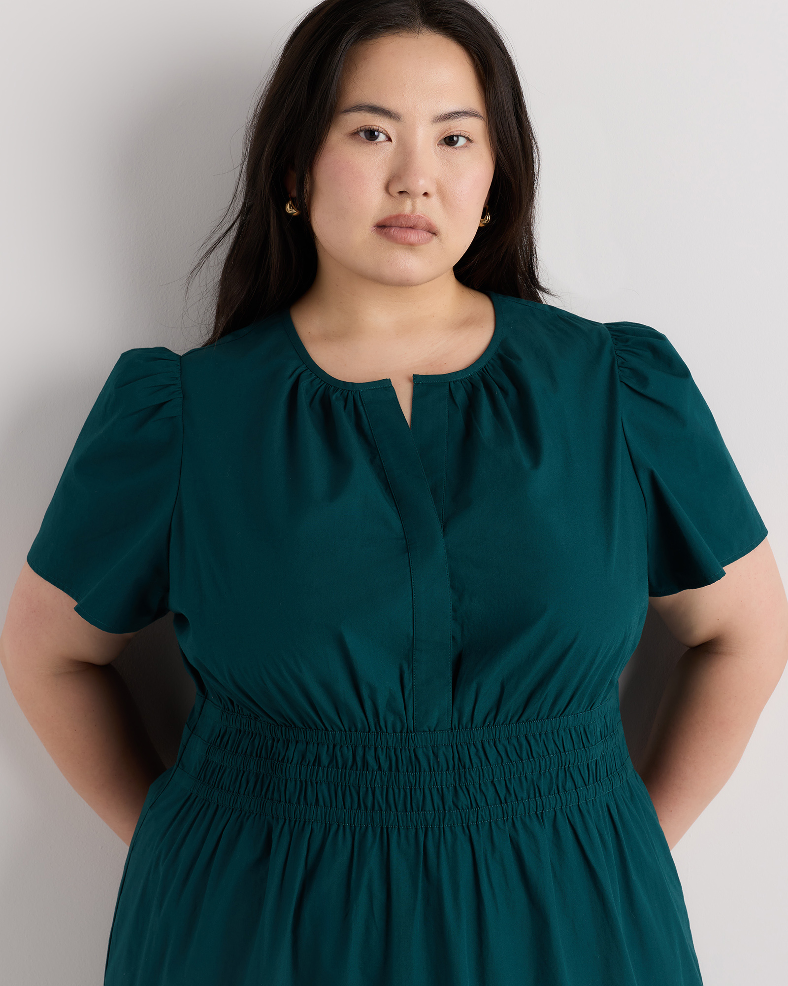 100% Organic Cotton Poplin Tiered Maxi Dress — Image 26