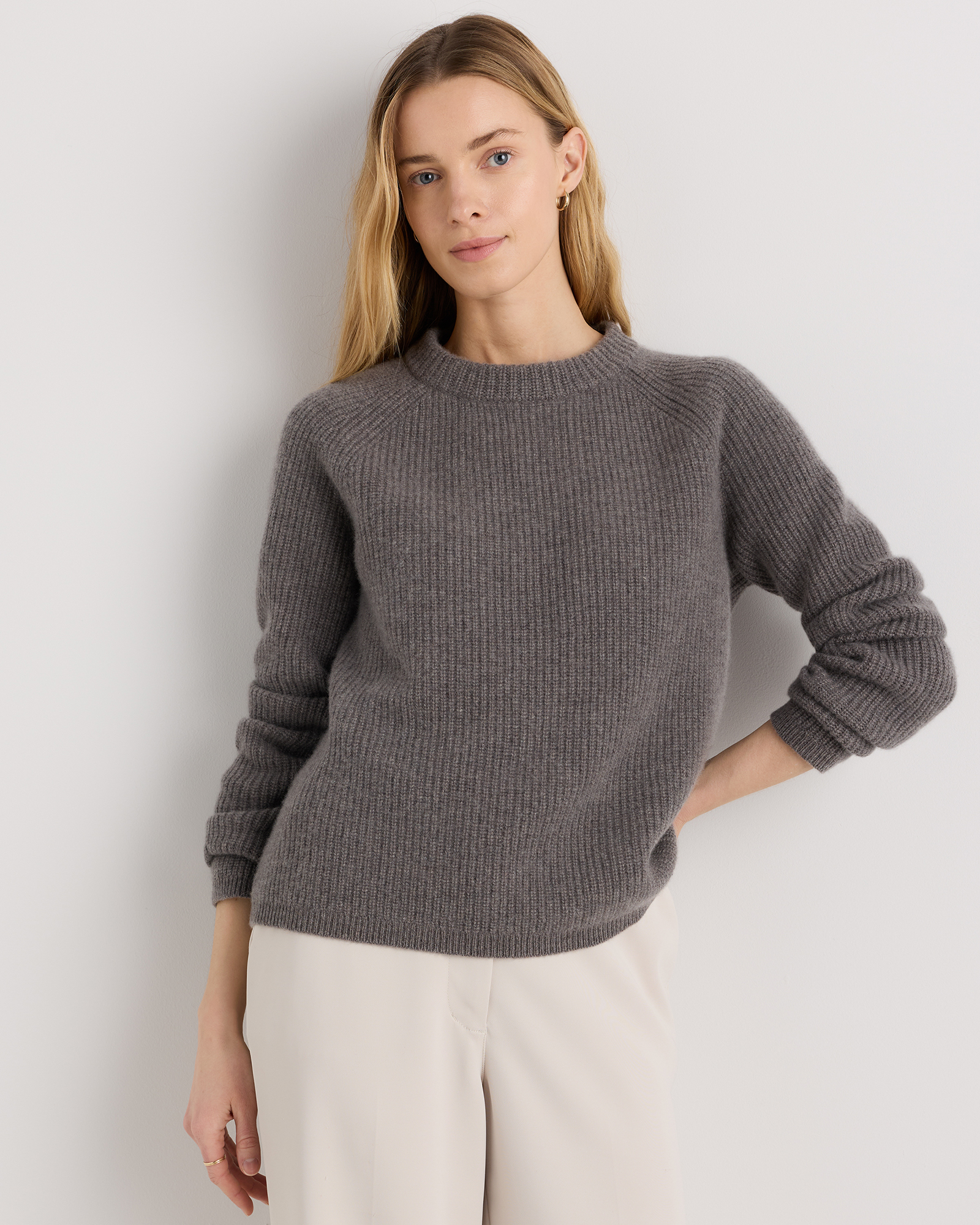 Mongolian Cashmere Fisherman Crewneck Sweater — Image 69
