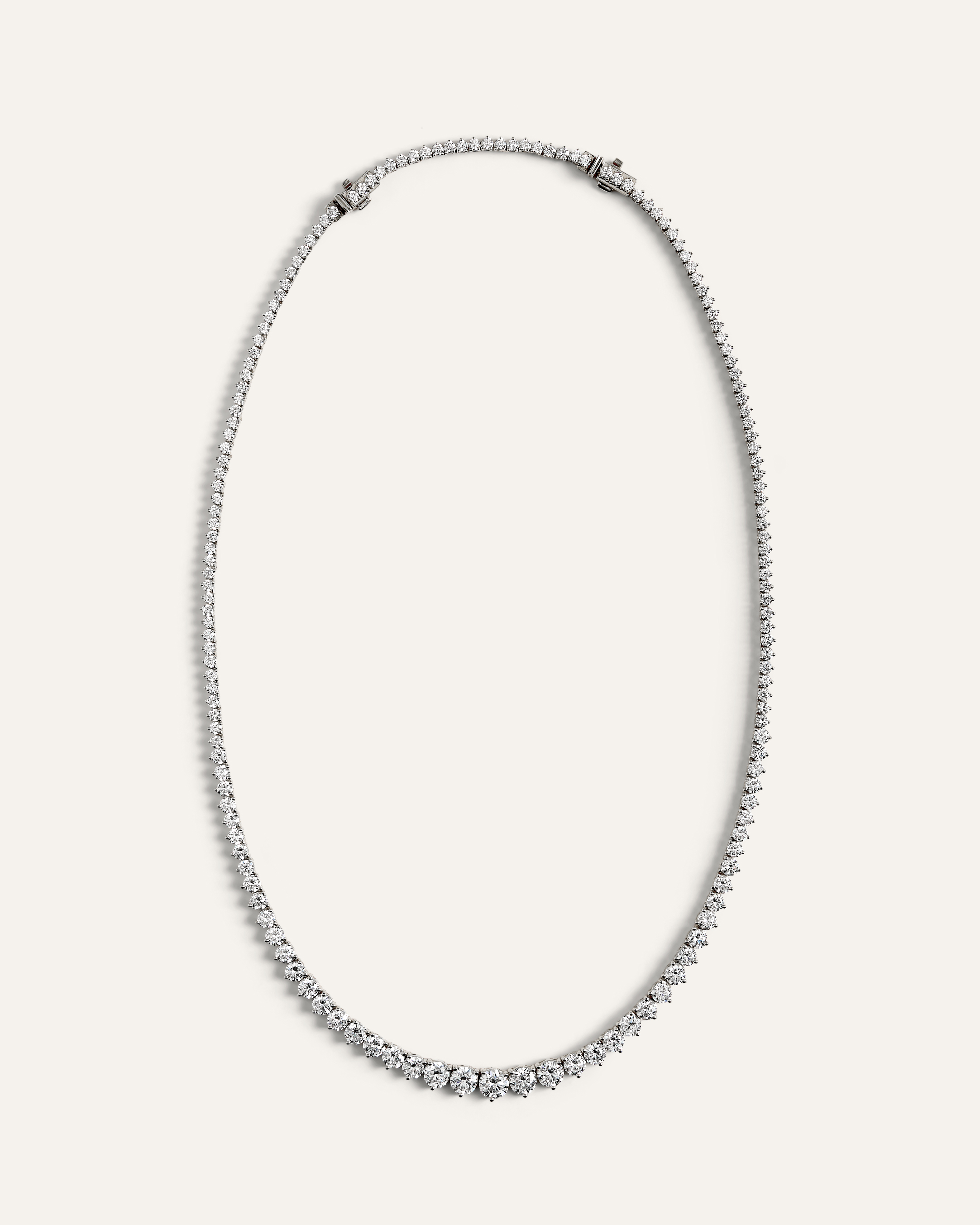 14K Gold Lab Grown Diamond Graduated Tennis Necklace - 16ctw — Image 8