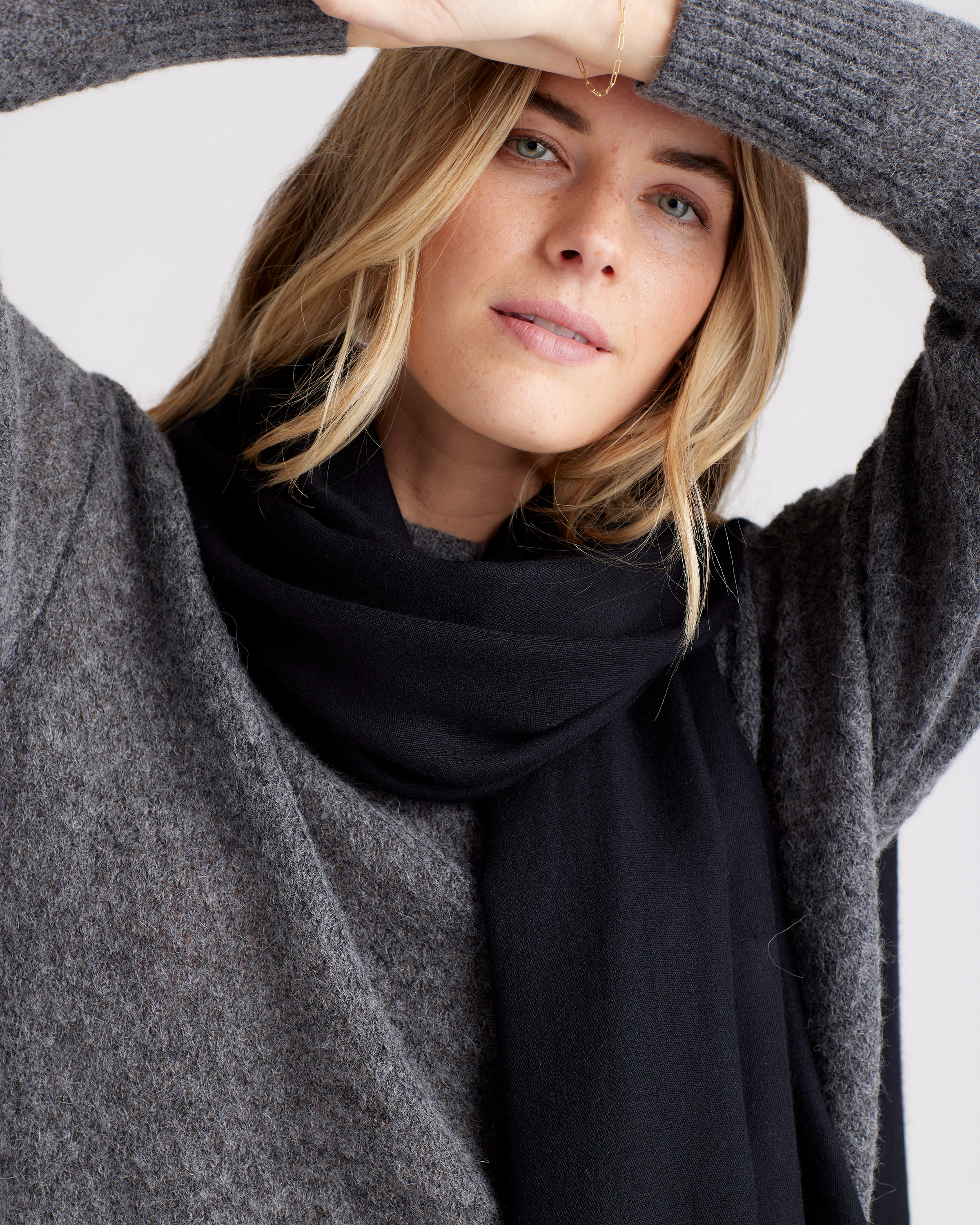 Featherweight Cashmere Silk Frayed Edge Scarf — Image 10