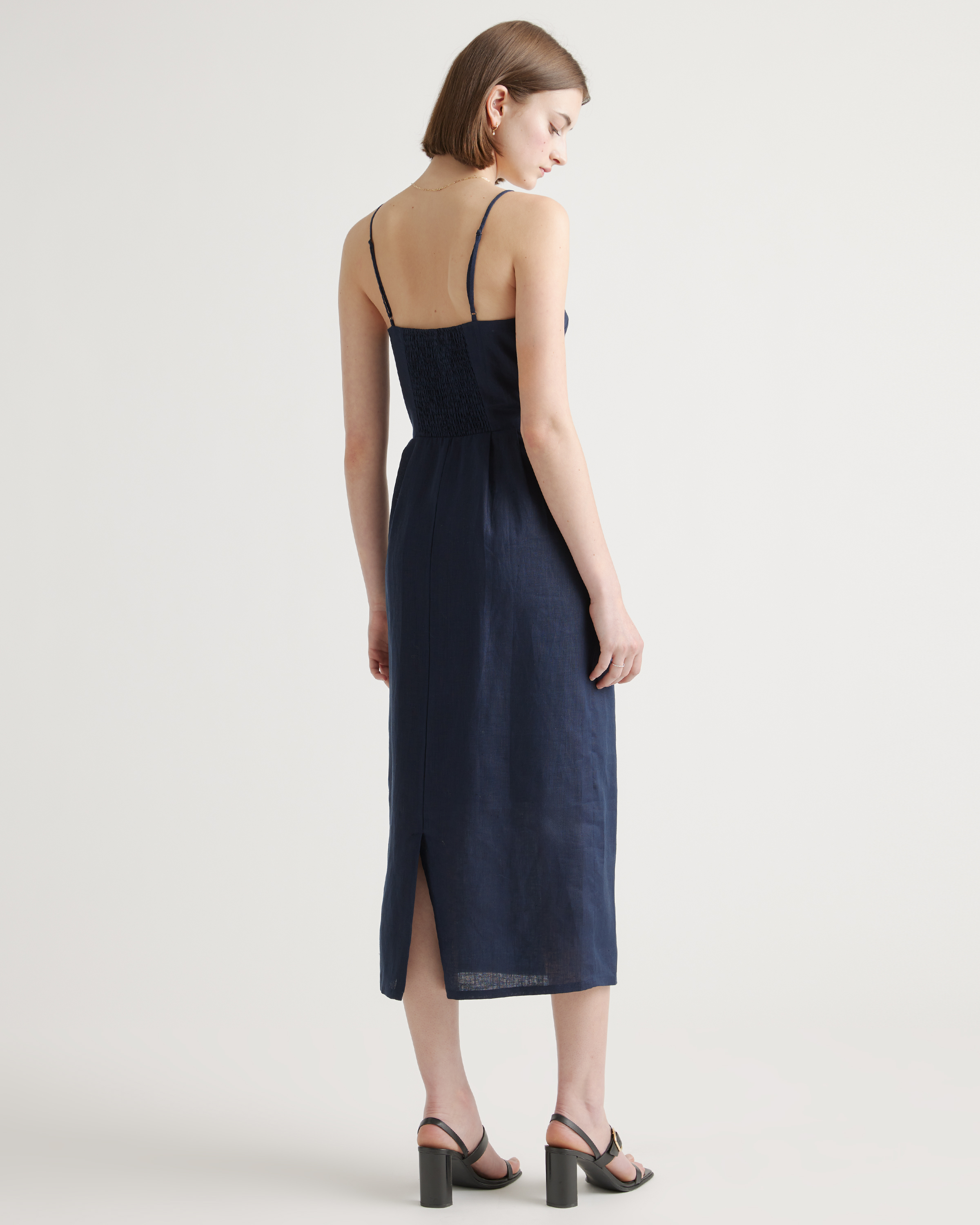 100% European Linen Scoop Neck Midi Dress — Image 32