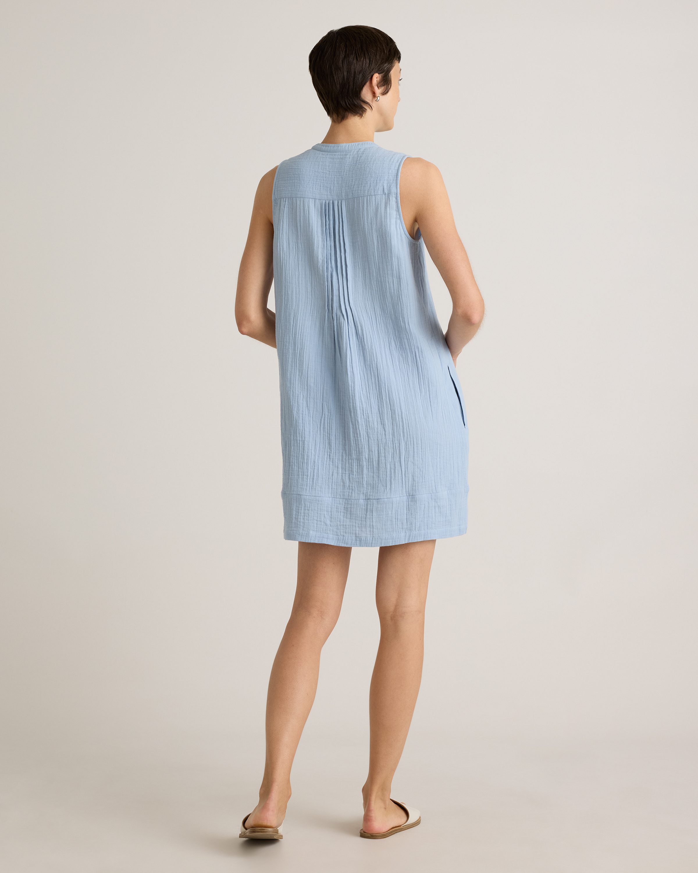 100% Organic Cotton Gauze Sleeveless Swing Dress — Image 16
