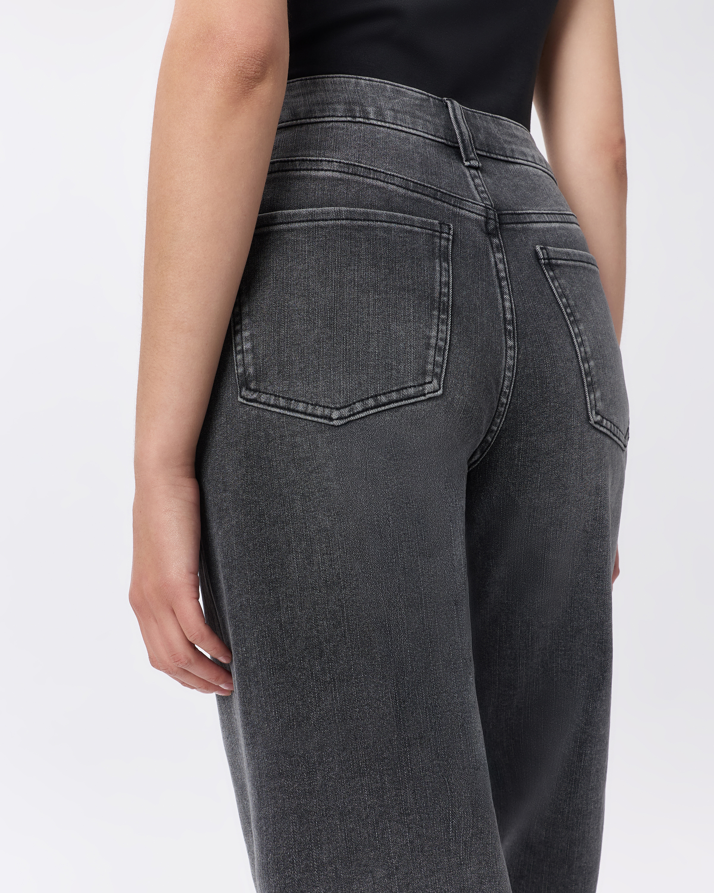 Bella Stretch Patch Pocket Wide Leg Jeans — Image 6