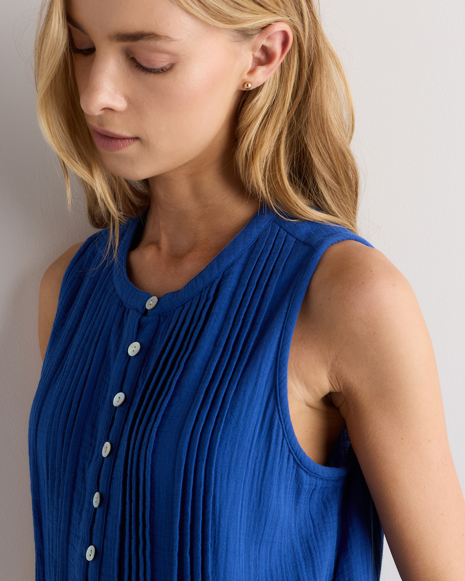 100% Organic Cotton Gauze Sleeveless Swing Dress — Image 23