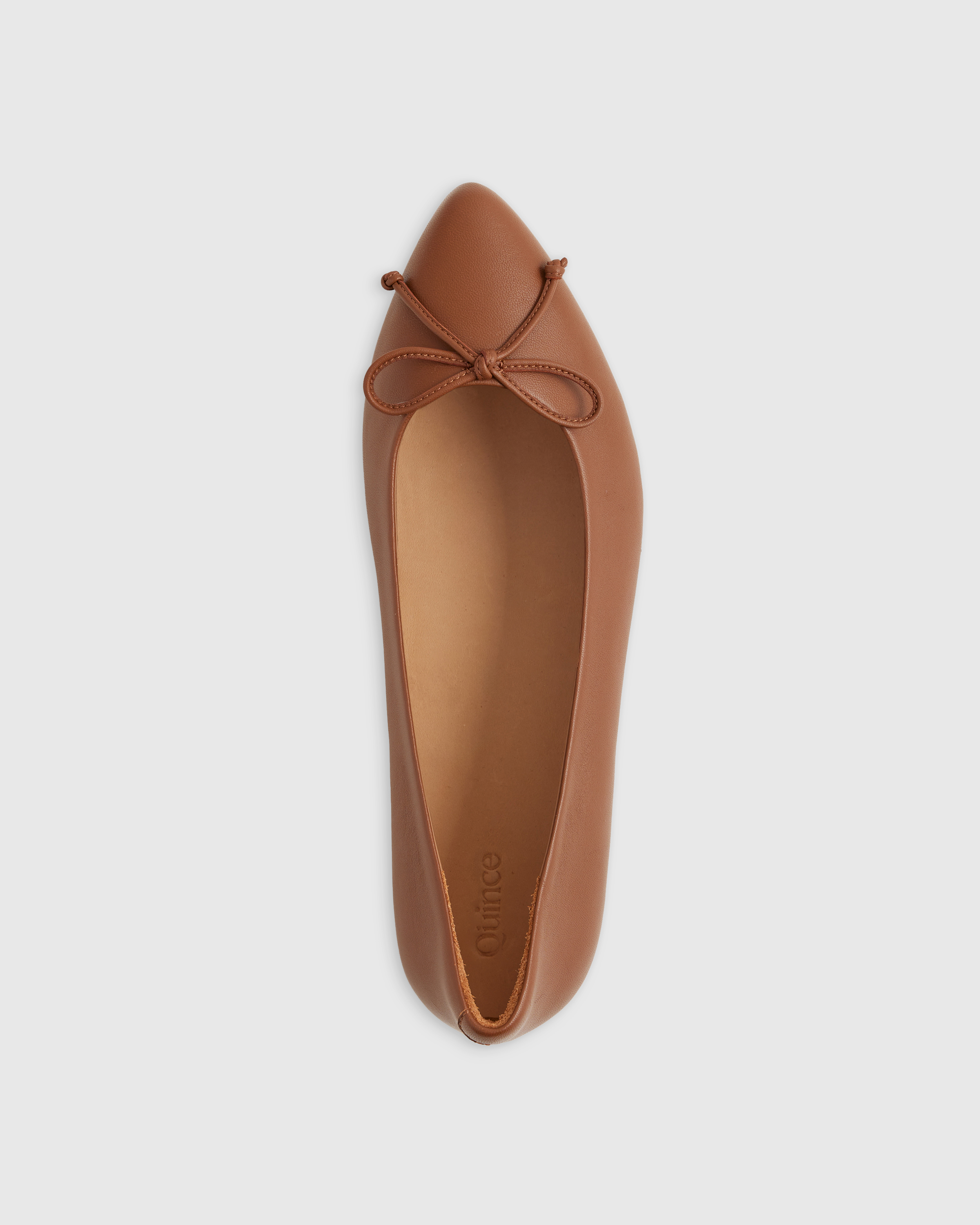 Italian Leather Pointed Bow Flat — Image 7