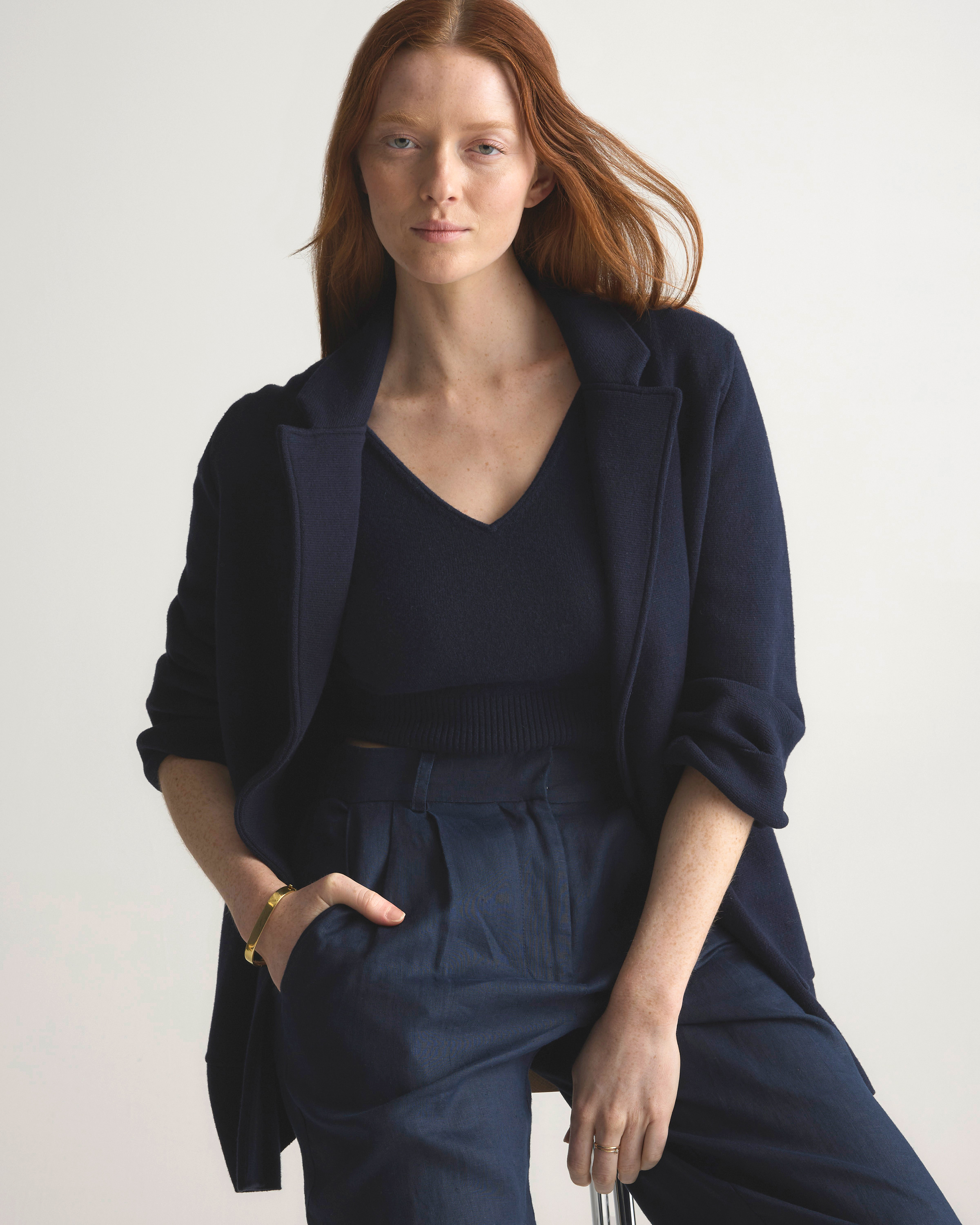100% Organic Cotton Knit Blazer — Image 23