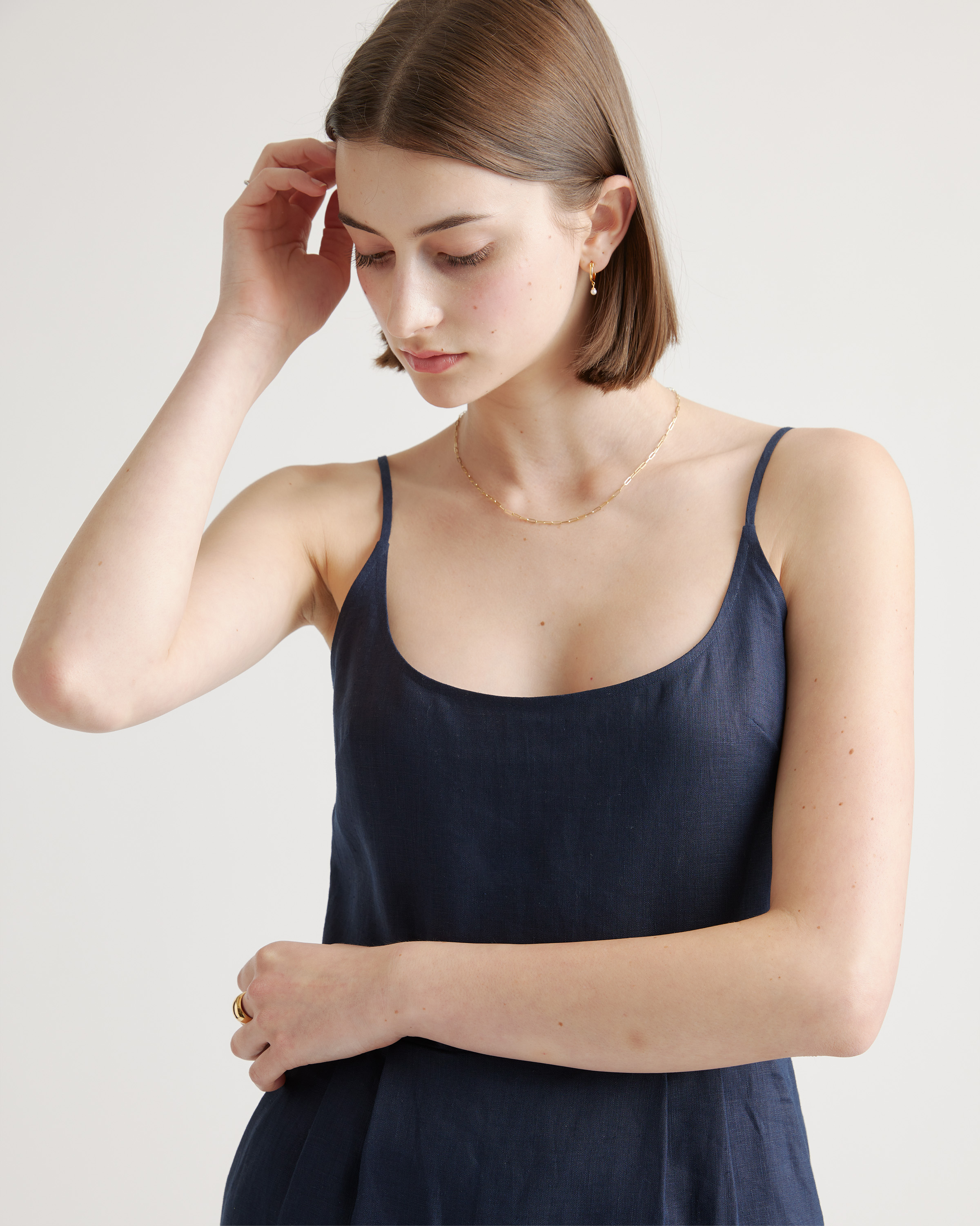 100% European Linen Scoop Neck Midi Dress — Image 23