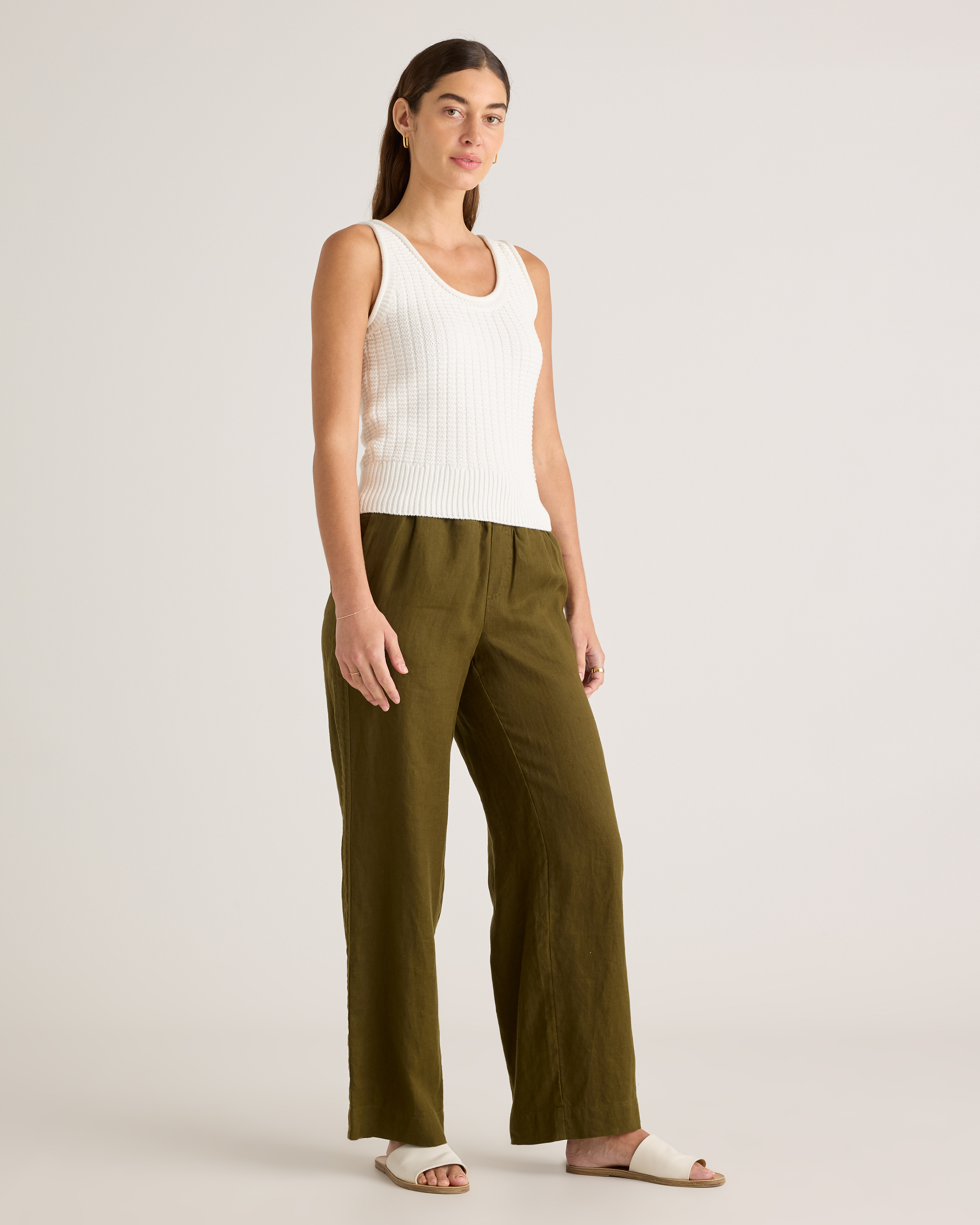 100% Organic Cotton Waffle Cropped Sweater Tank — Image 21