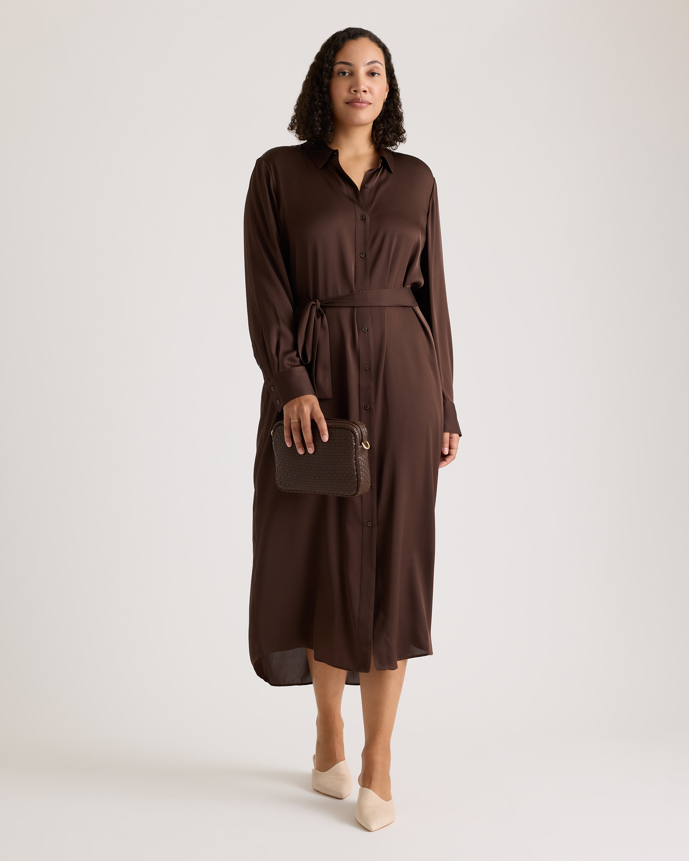Washable Stretch Silk Maxi Shirt Dress — Image 32