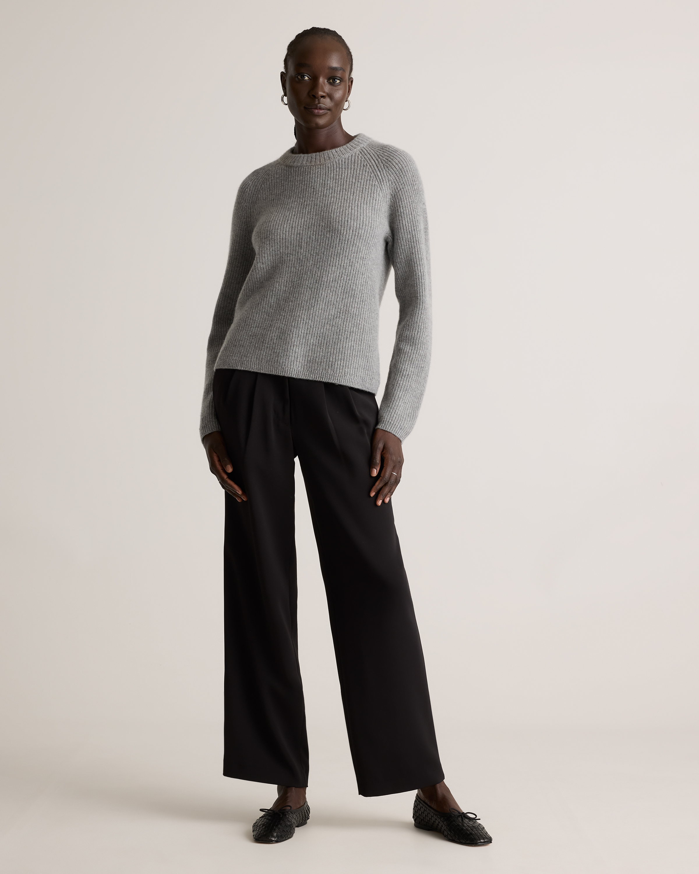 Mongolian Cashmere Fisherman Crewneck Sweater — Image 56