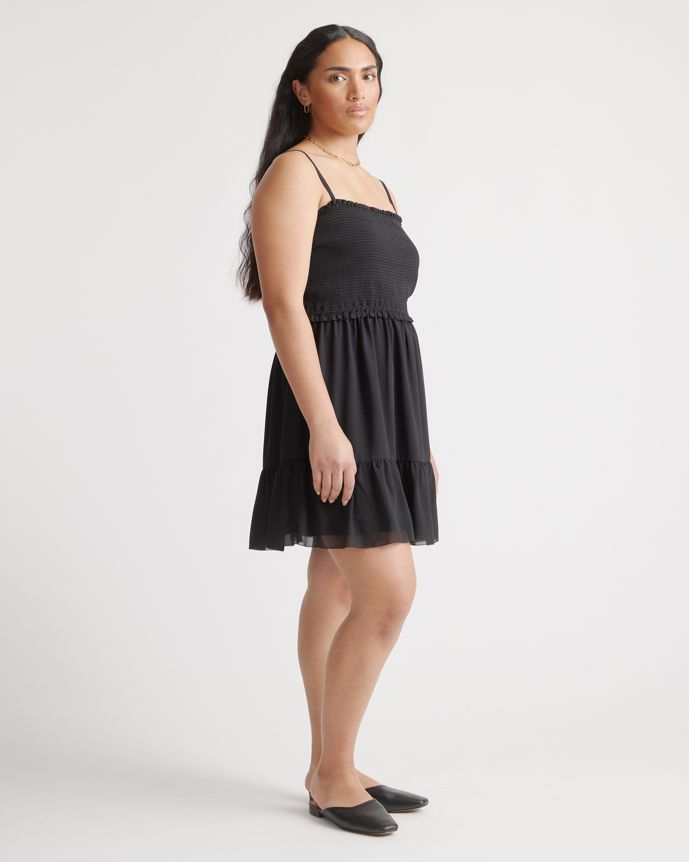 Chiffon Smocked Sleeveless Mini Dress — Image 13