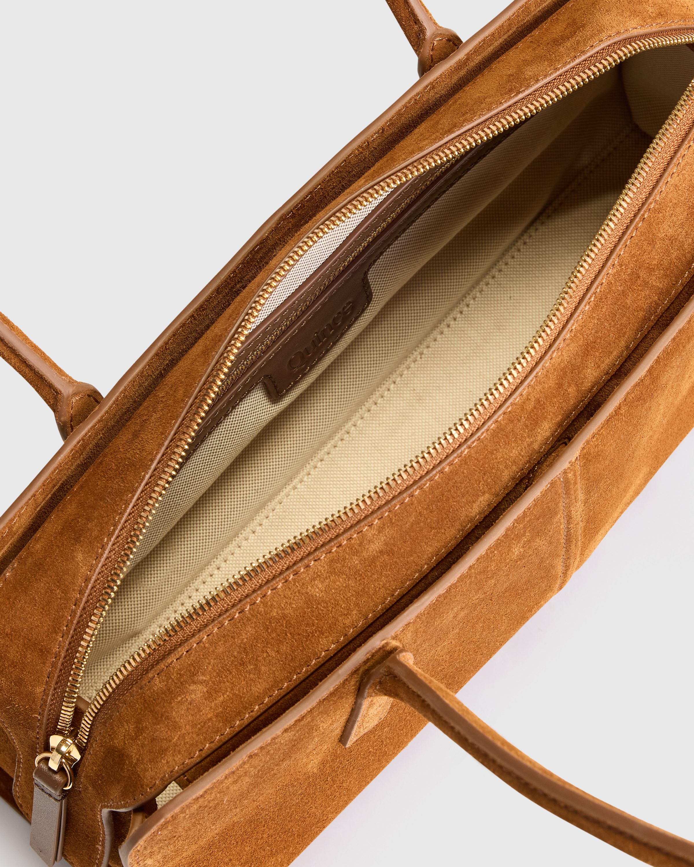 Italian Suede East-West Shoulder Bag — Image 3