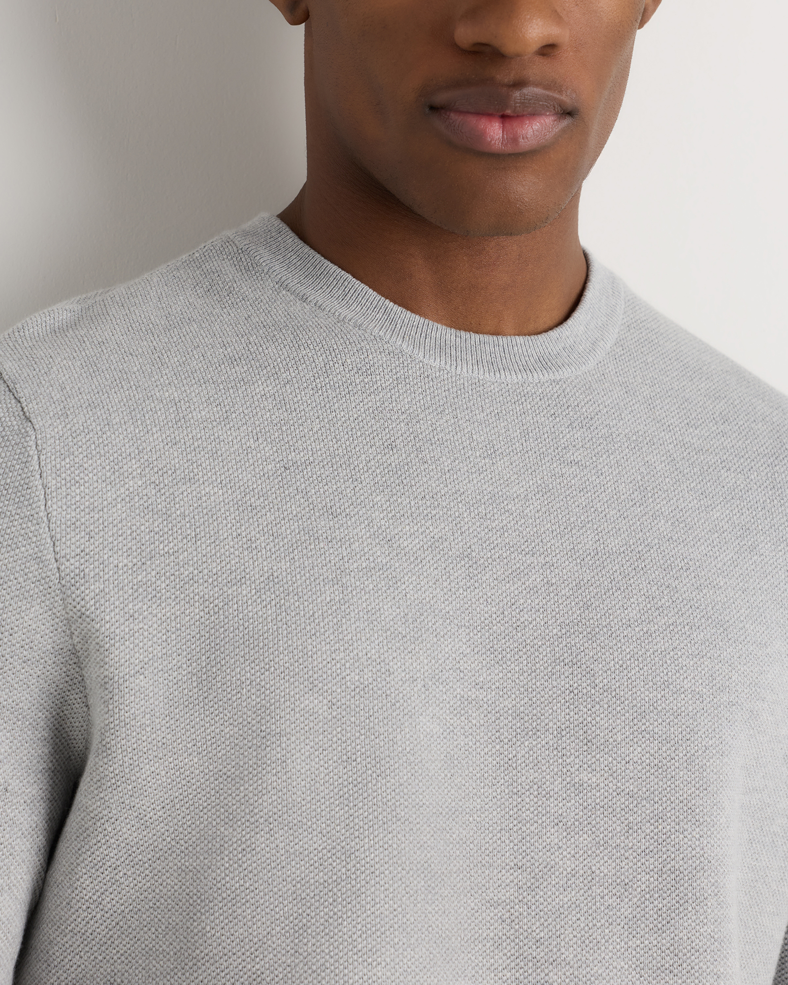 100% Organic Cotton Pique Crewneck Sweater — Image 6