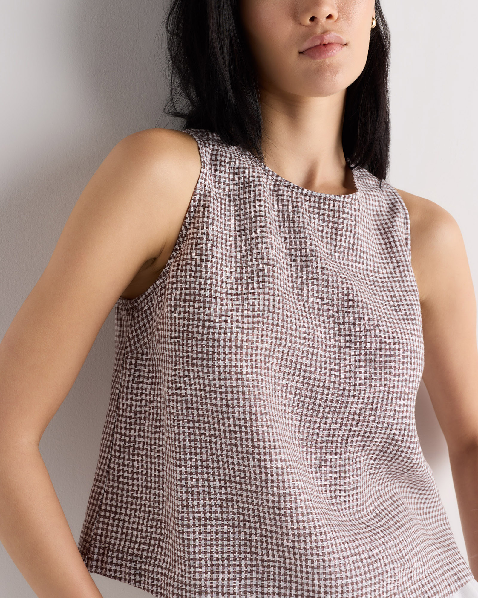 100% European Linen Cropped Tank — Image 19