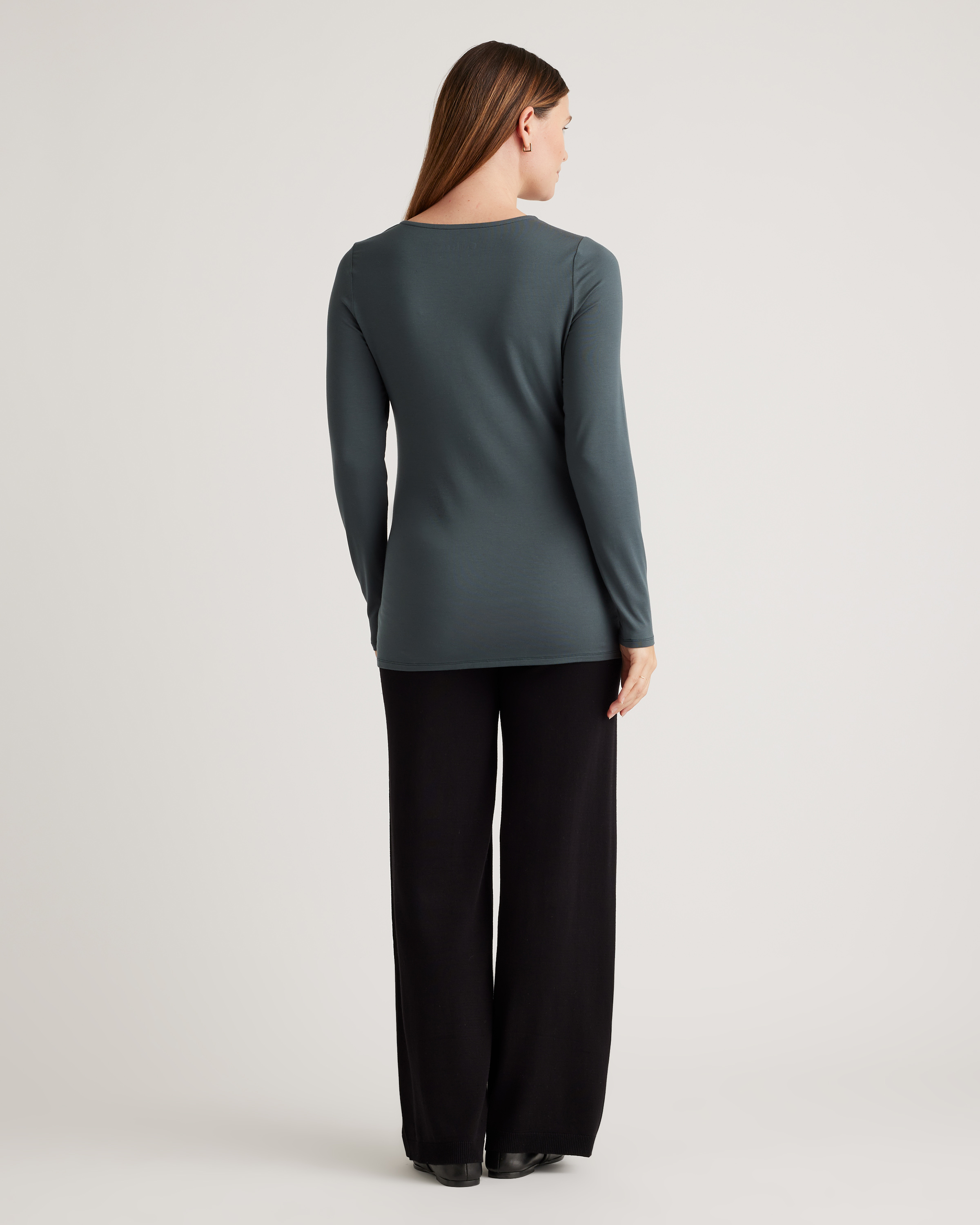 Tencel Jersey Maternity & Nursing Long Sleeve Relaxed Fit Tee 2-Pack — Image 22