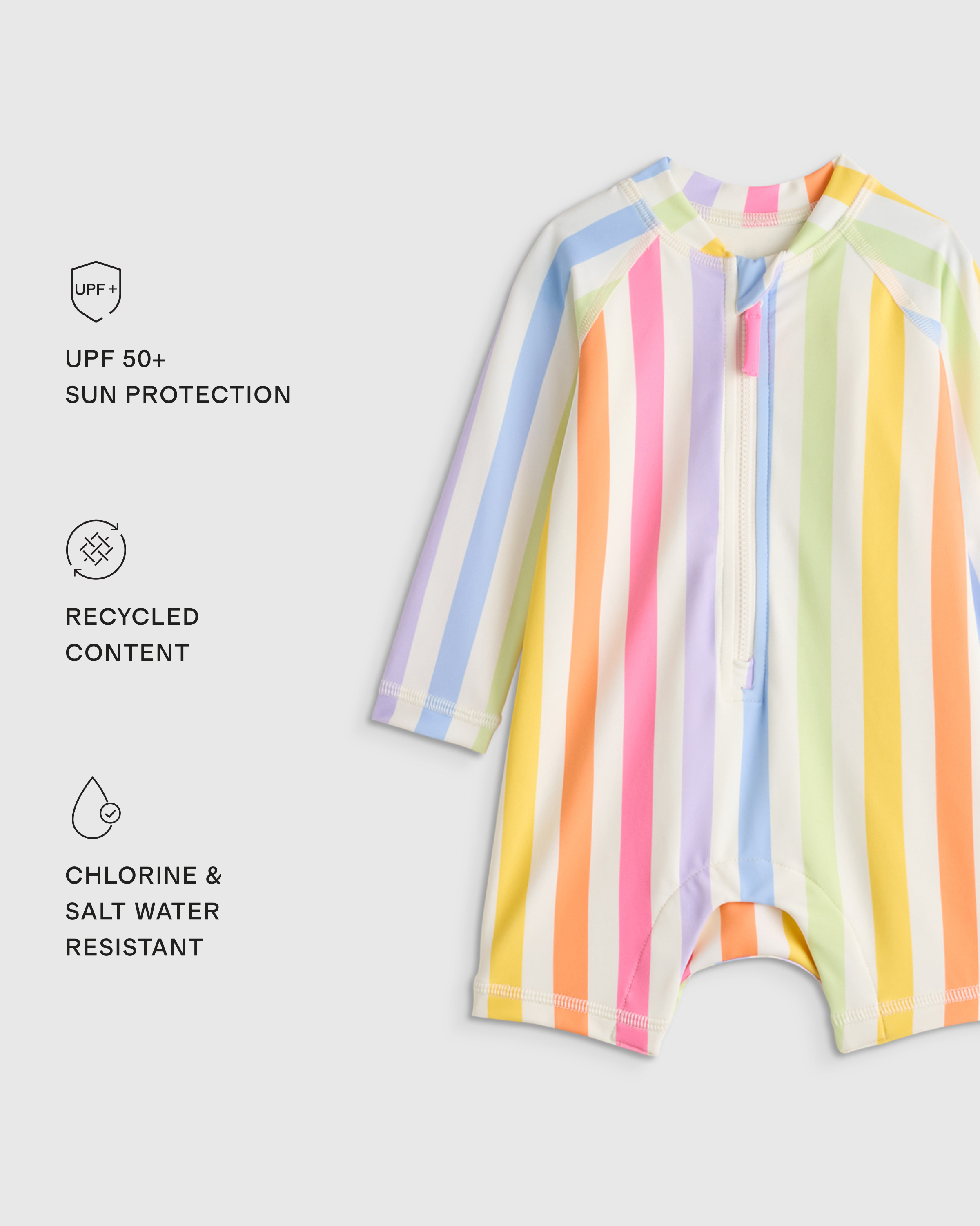Long Sleeve Zip-Up Rash Guard One-Piece — Image 17