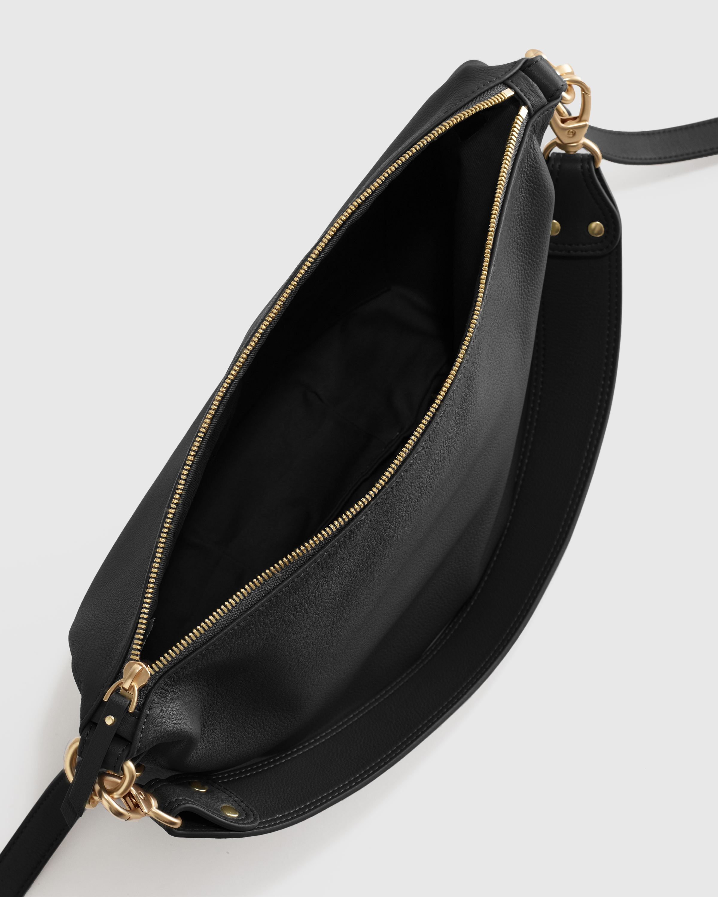 Italian Leather Convertible Crescent Shoulder Bag — Image 12