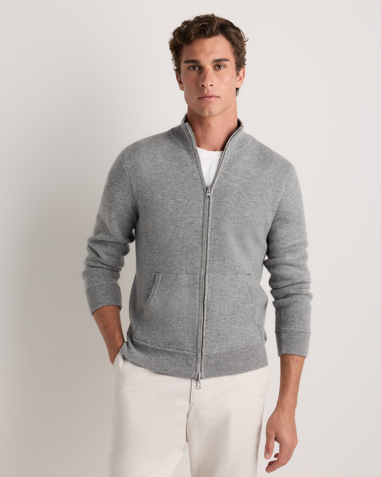 100% Reversible Cashmere Full Zip Sweater — Image 8