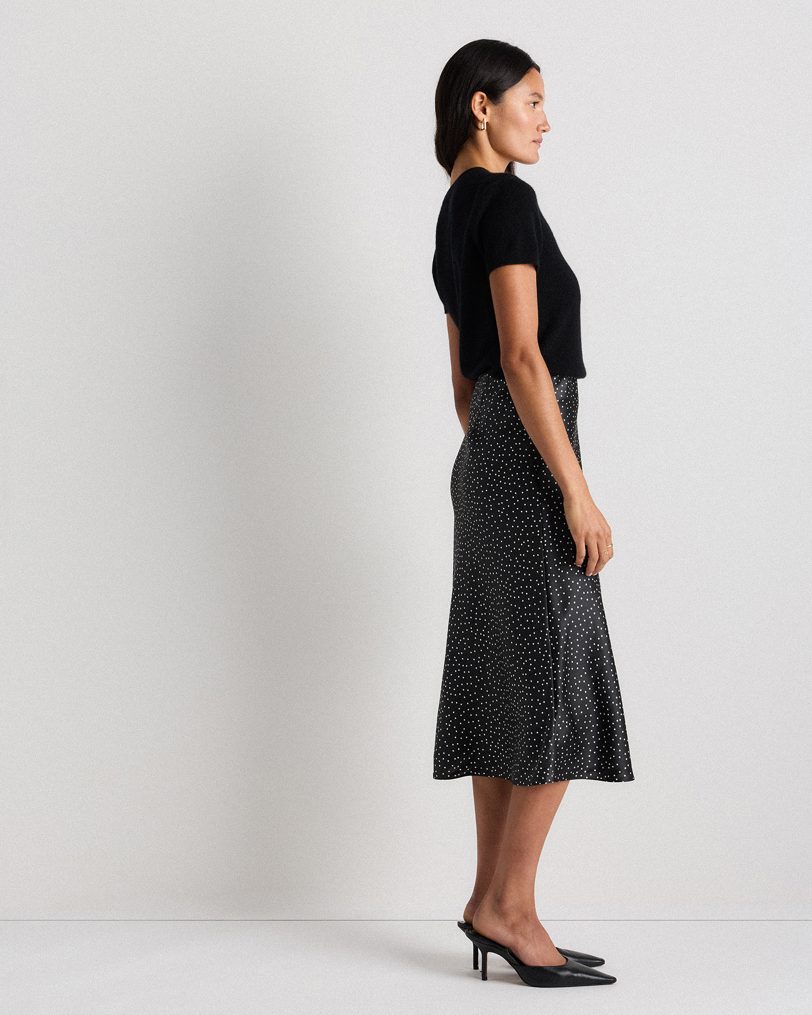 forest-green 100% Washable Silk Skirt — Image 64