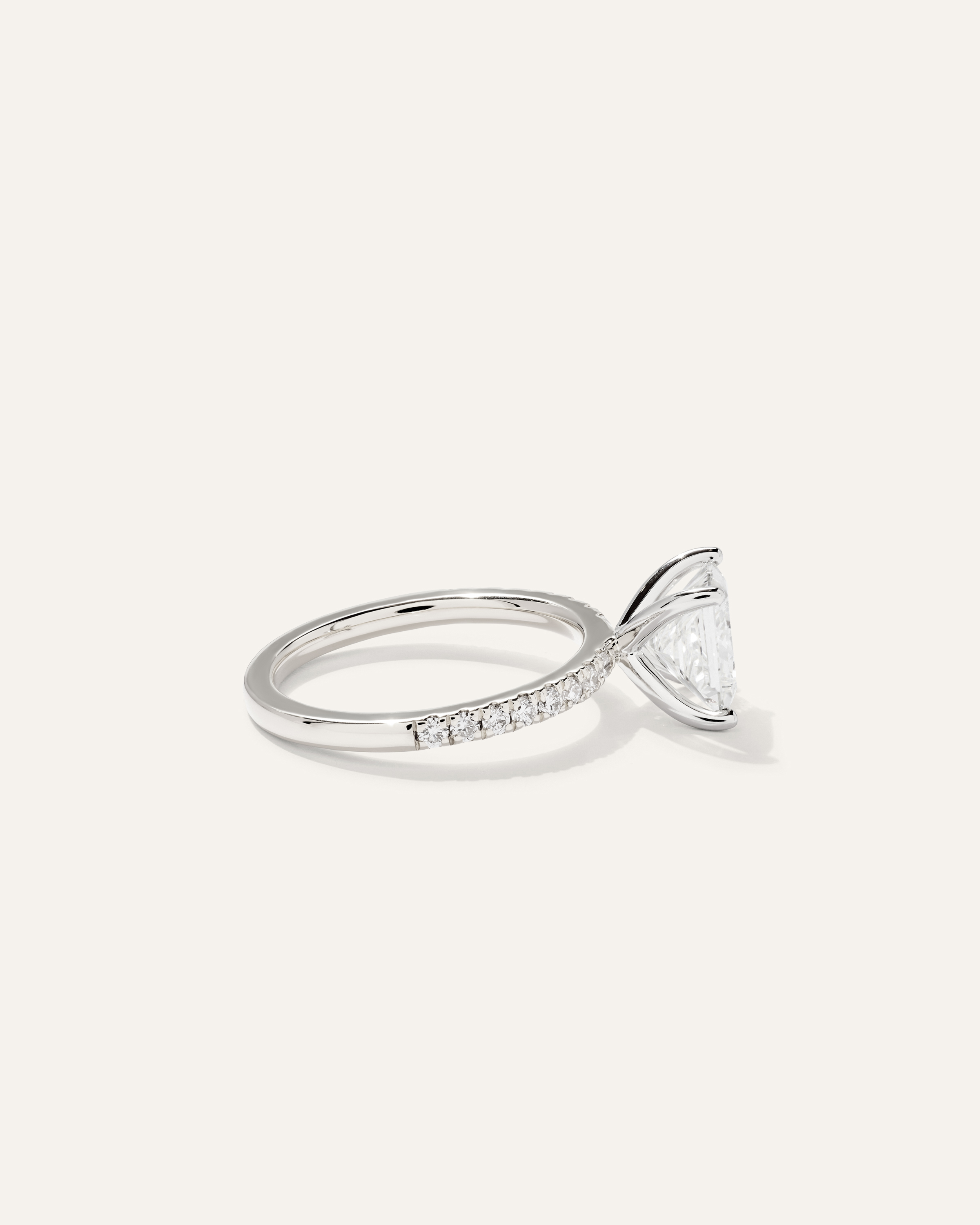 Lab Grown Diamond Princess Petite Pave Engagement Ring - 2ct — Image 9