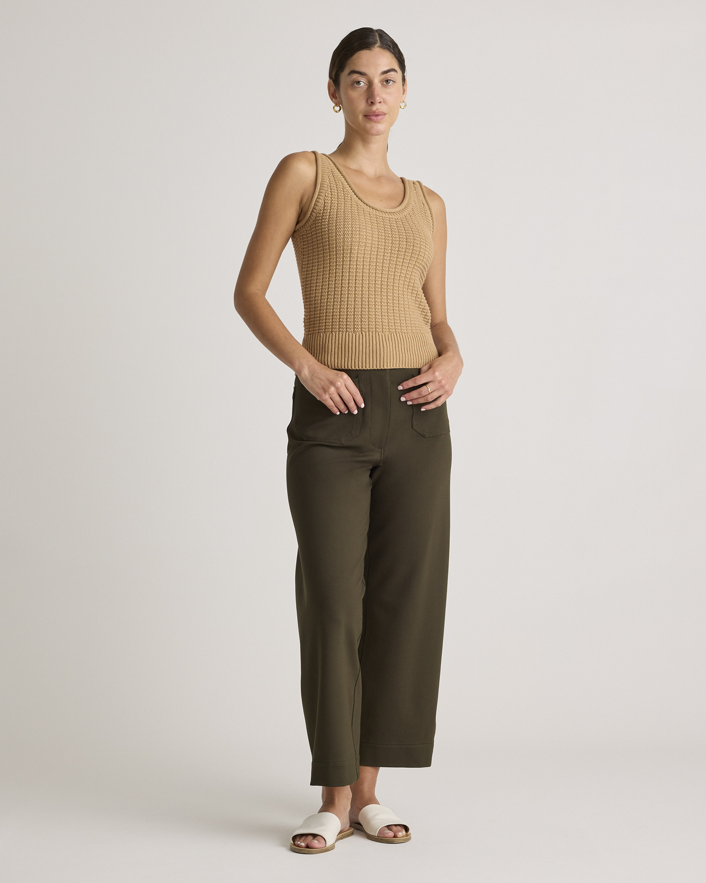 Ultra-Stretch Ponte Cropped Wide Leg Pants — Image 15