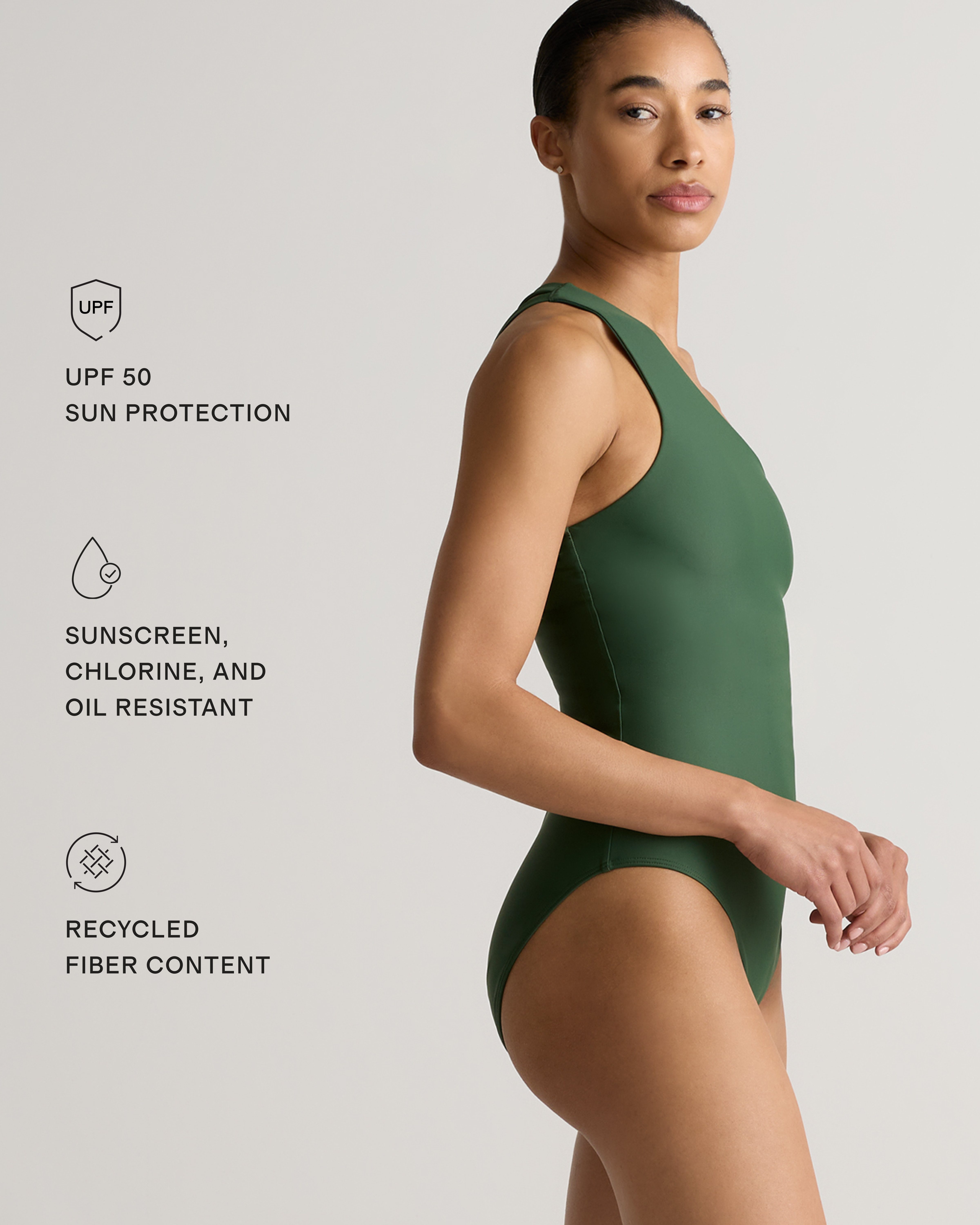 Italian One Shoulder One-Piece Swimsuit — Image 4