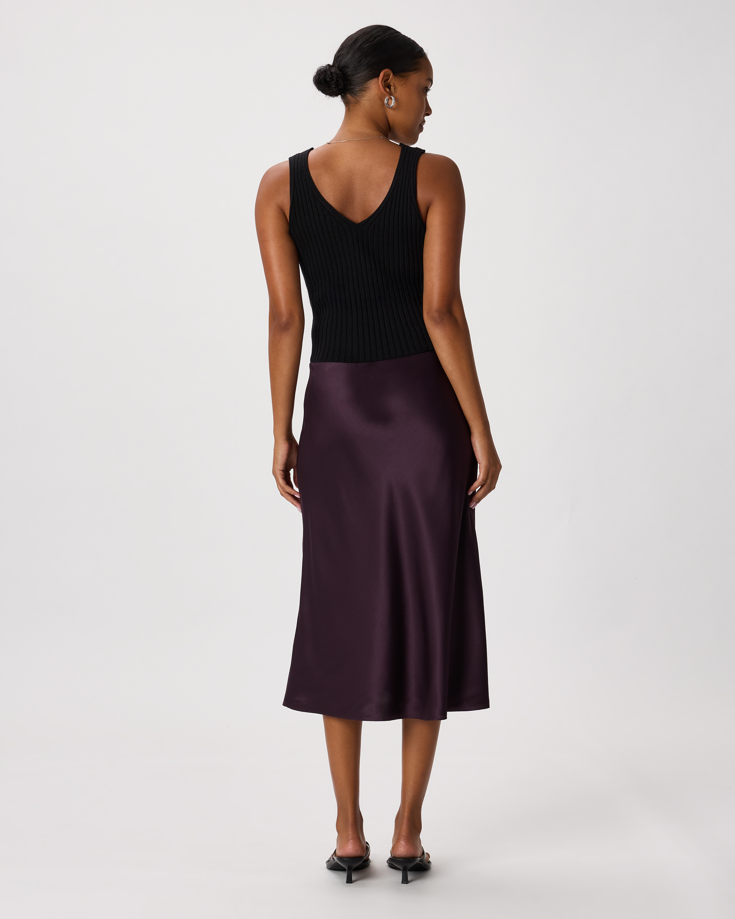 forest-green 100% Washable Silk Skirt — Image 67