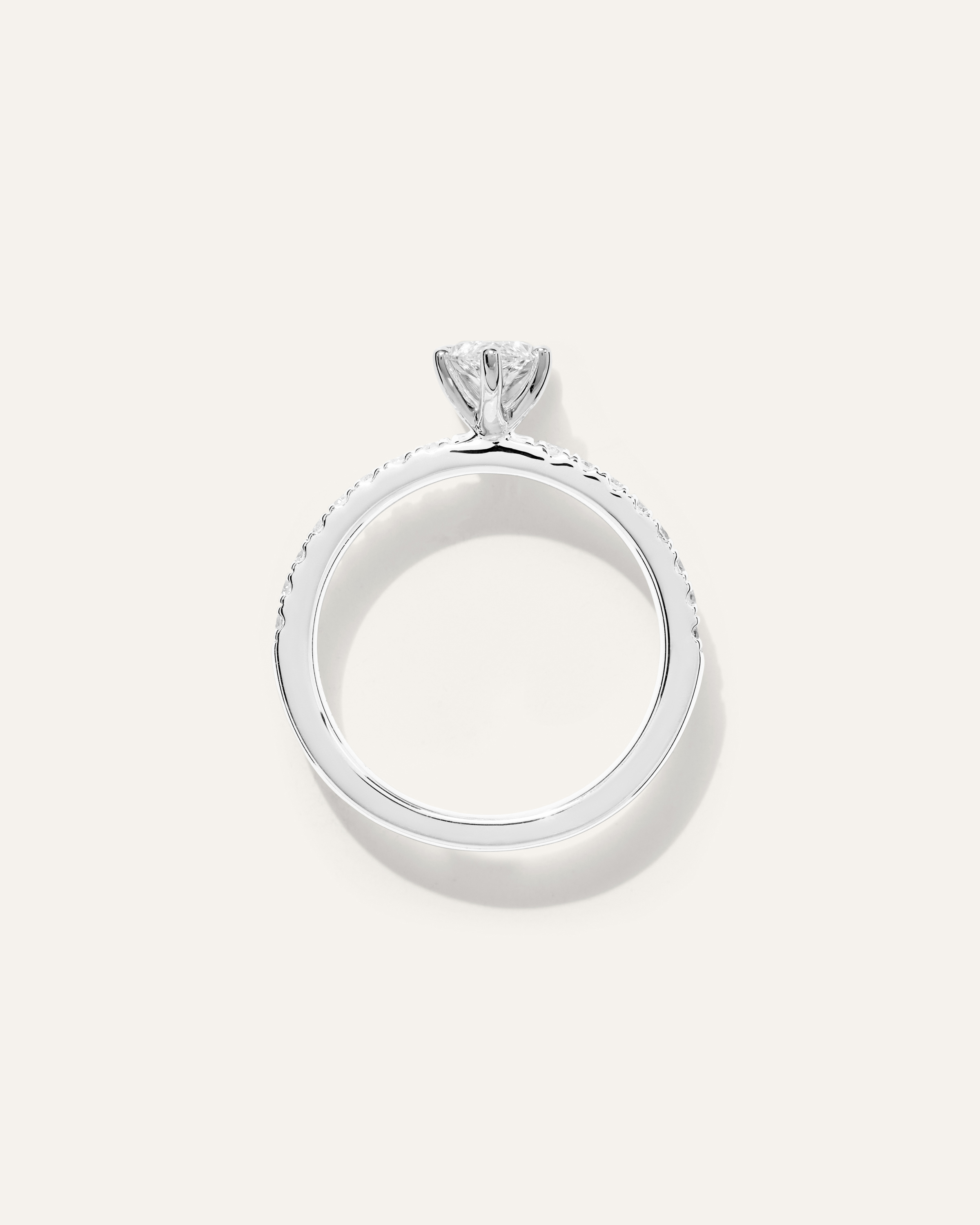 Lab Grown Diamond Marquise Petite Pave Engagement Ring - 1ct — Image 6
