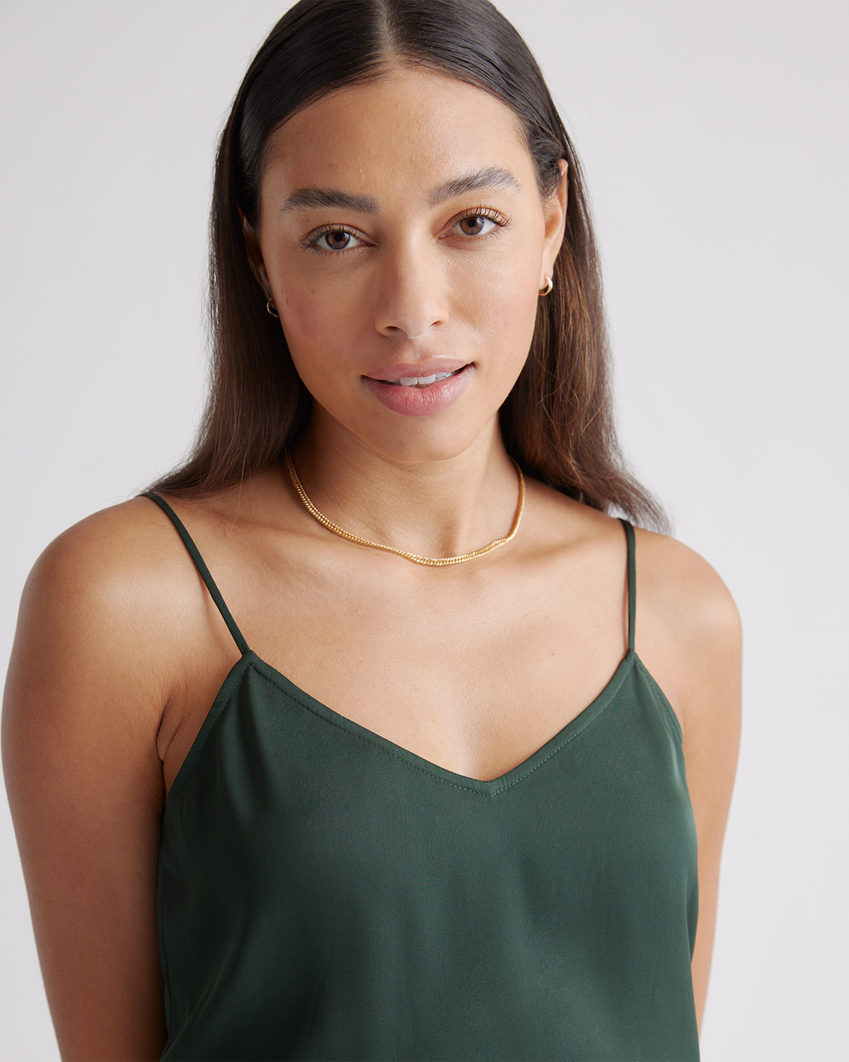 Washable Stretch Silk V-Neck Cami — Image 36
