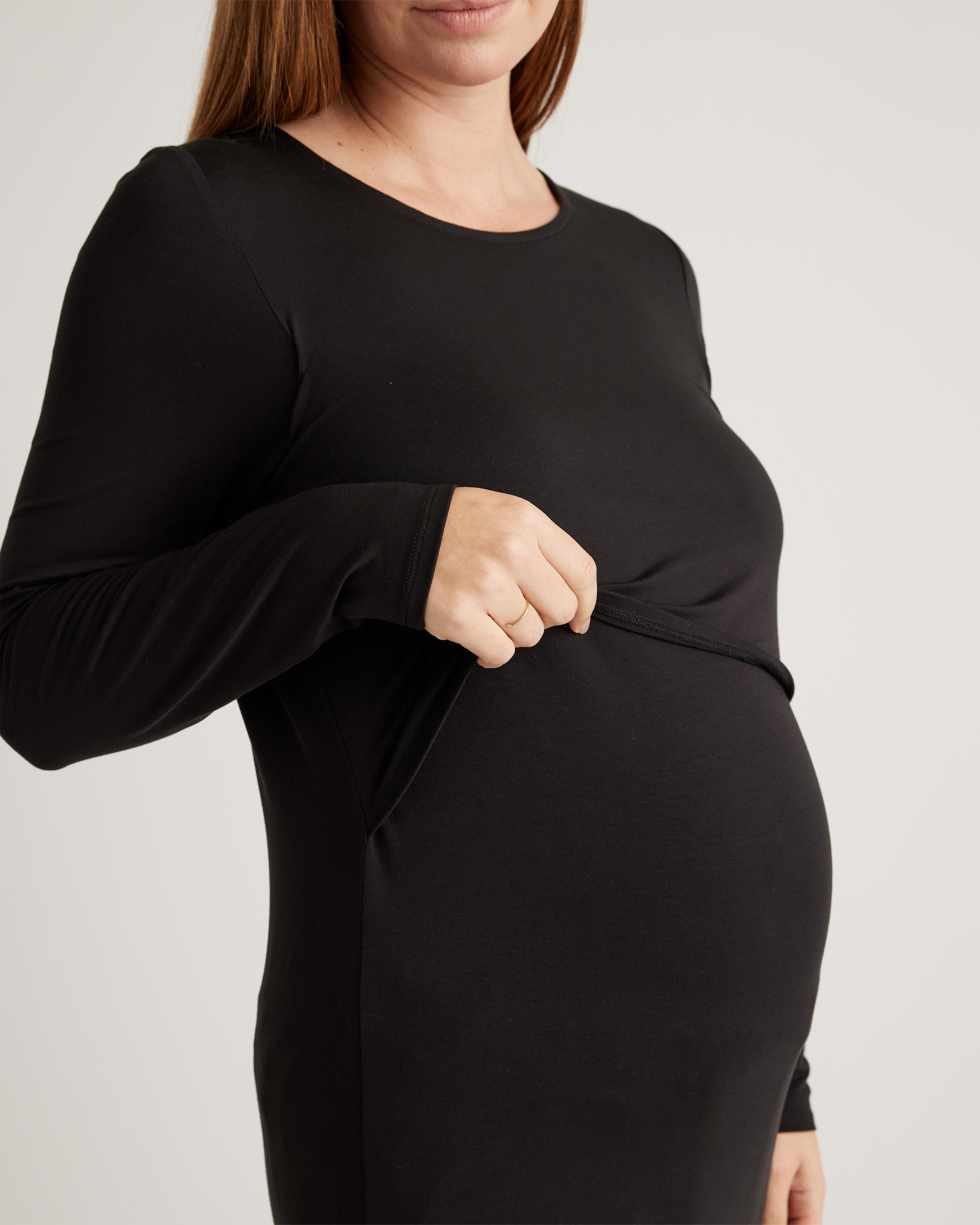 Tencel Jersey Maternity & Nursing Long Sleeve Relaxed Fit Tee 2-Pack — Image 21