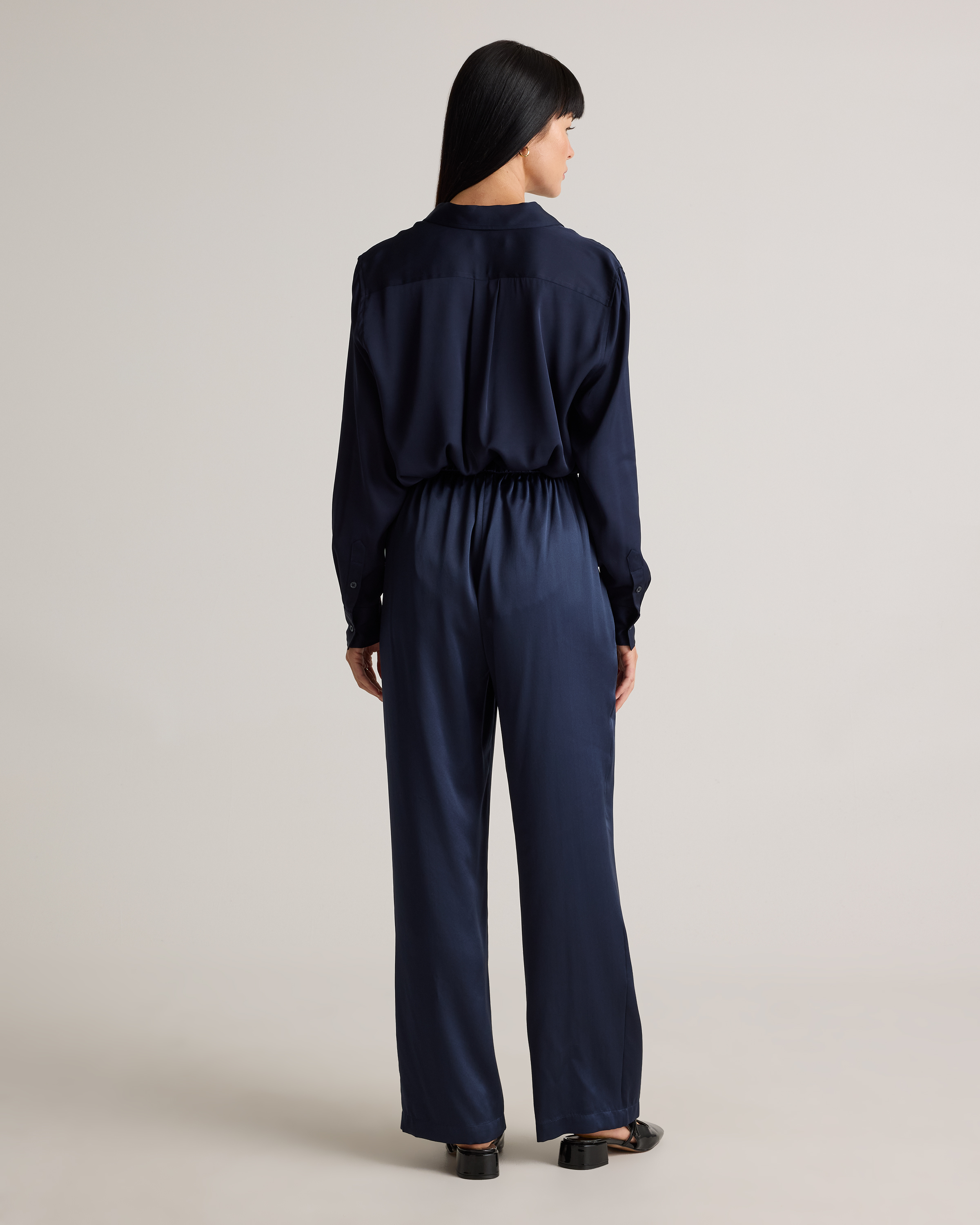 100% Washable Silk Drawstring Wide Leg Pants — Image 51
