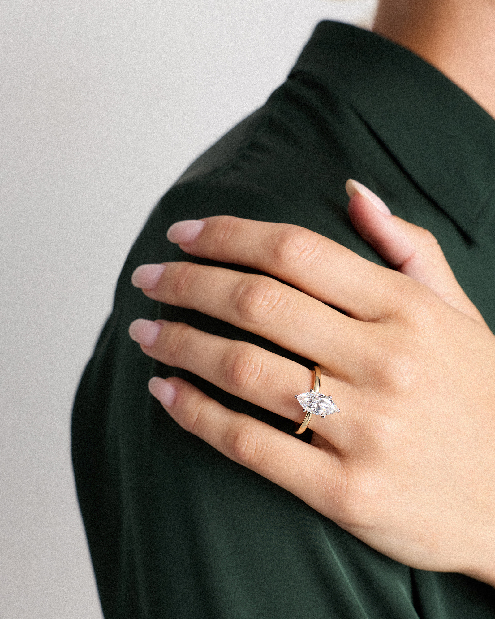 Lab Grown Diamond Marquise Comfort Fit Engagement Ring - 2ct — Image 4