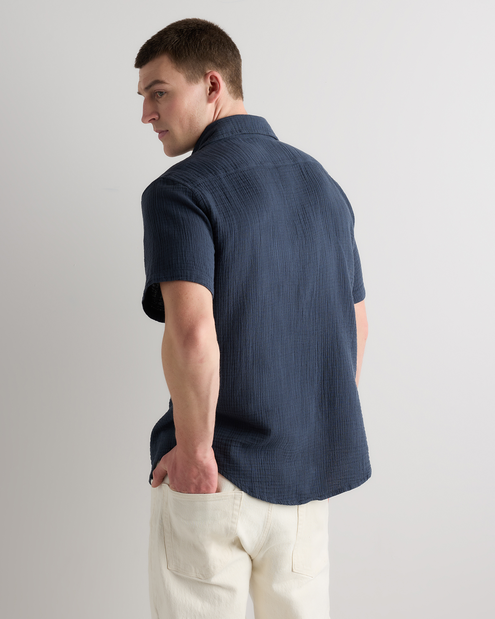 100% Organic Cotton Gauze Short Sleeve Shirt — Image 3