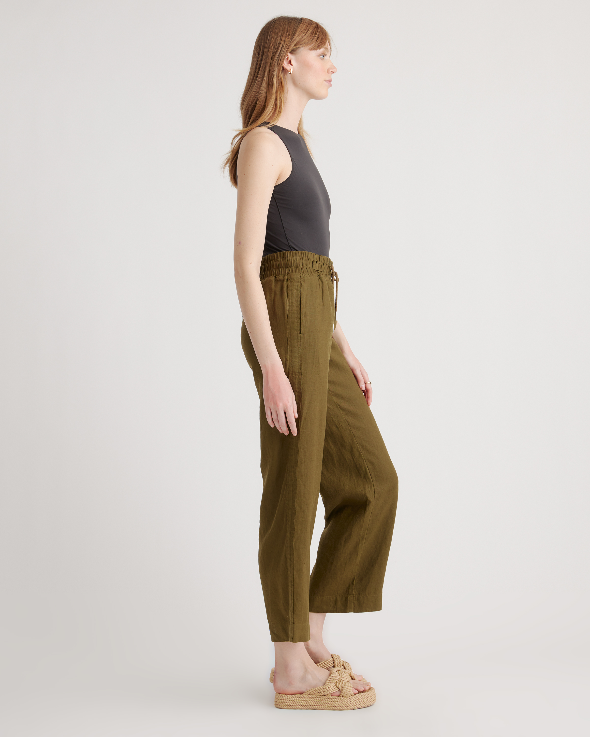 100% European Linen Wide Leg Pants — Image 53