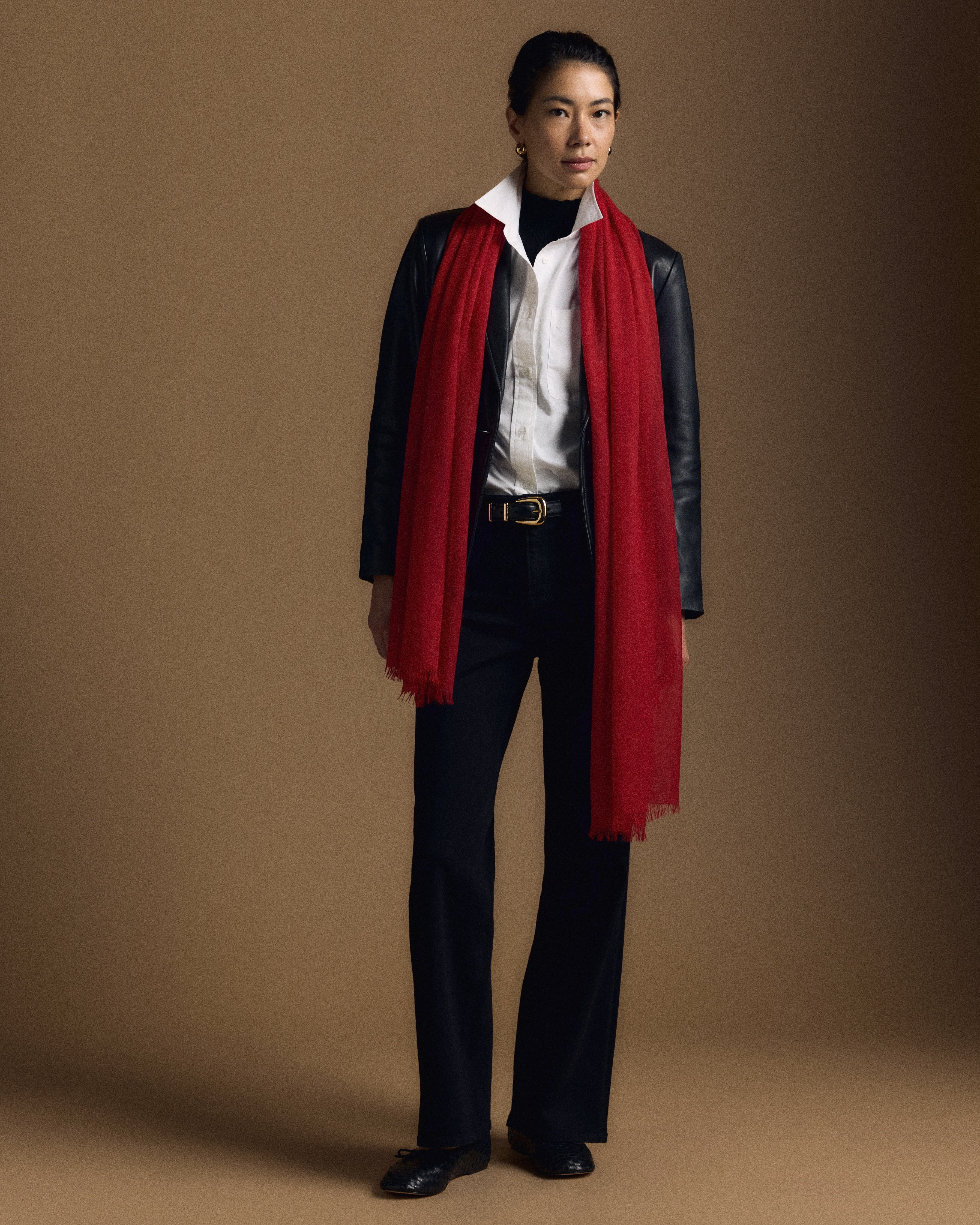 Featherweight Cashmere Silk Frayed Edge Scarf — Image 3