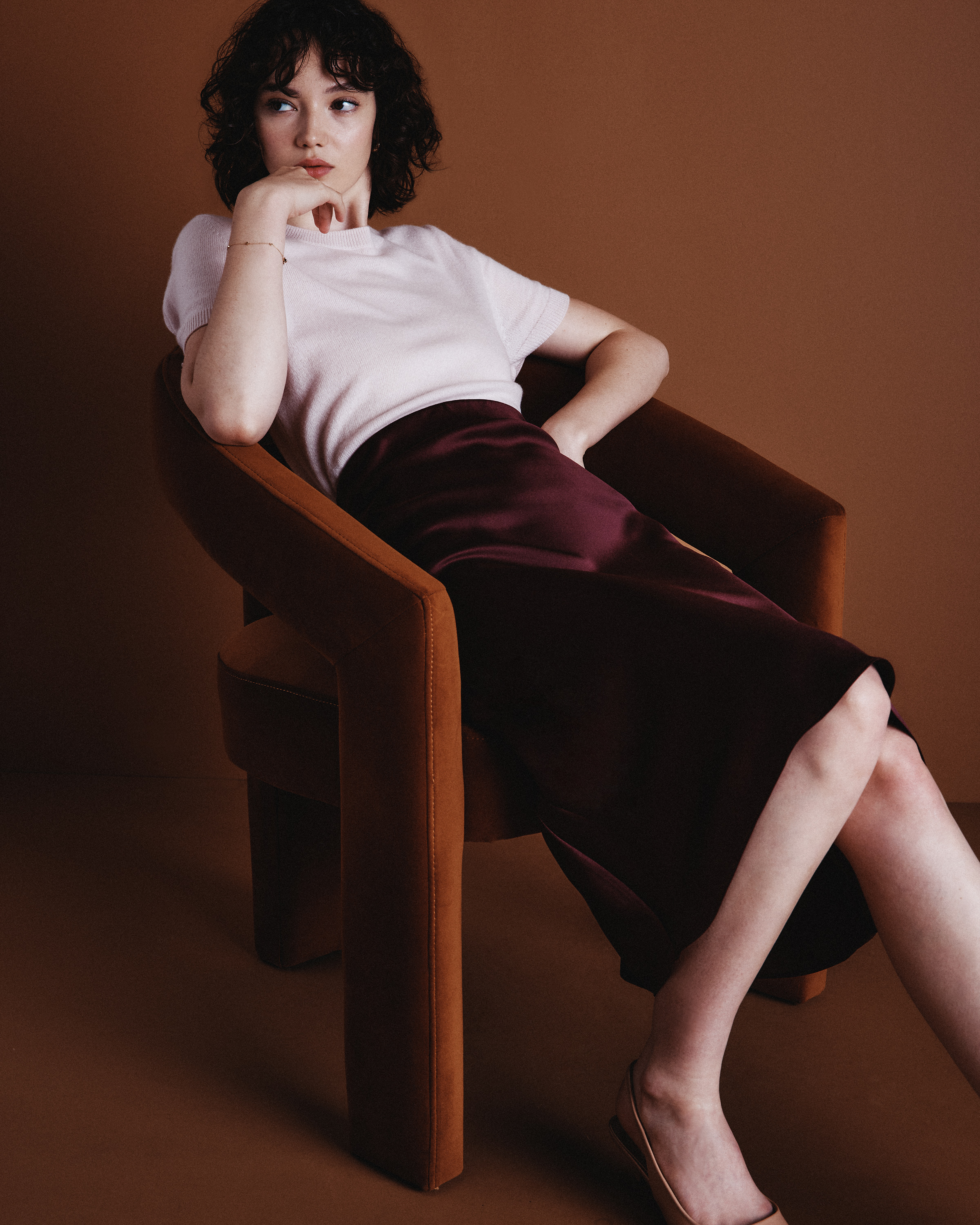 forest-green 100% Washable Silk Skirt — Image 10
